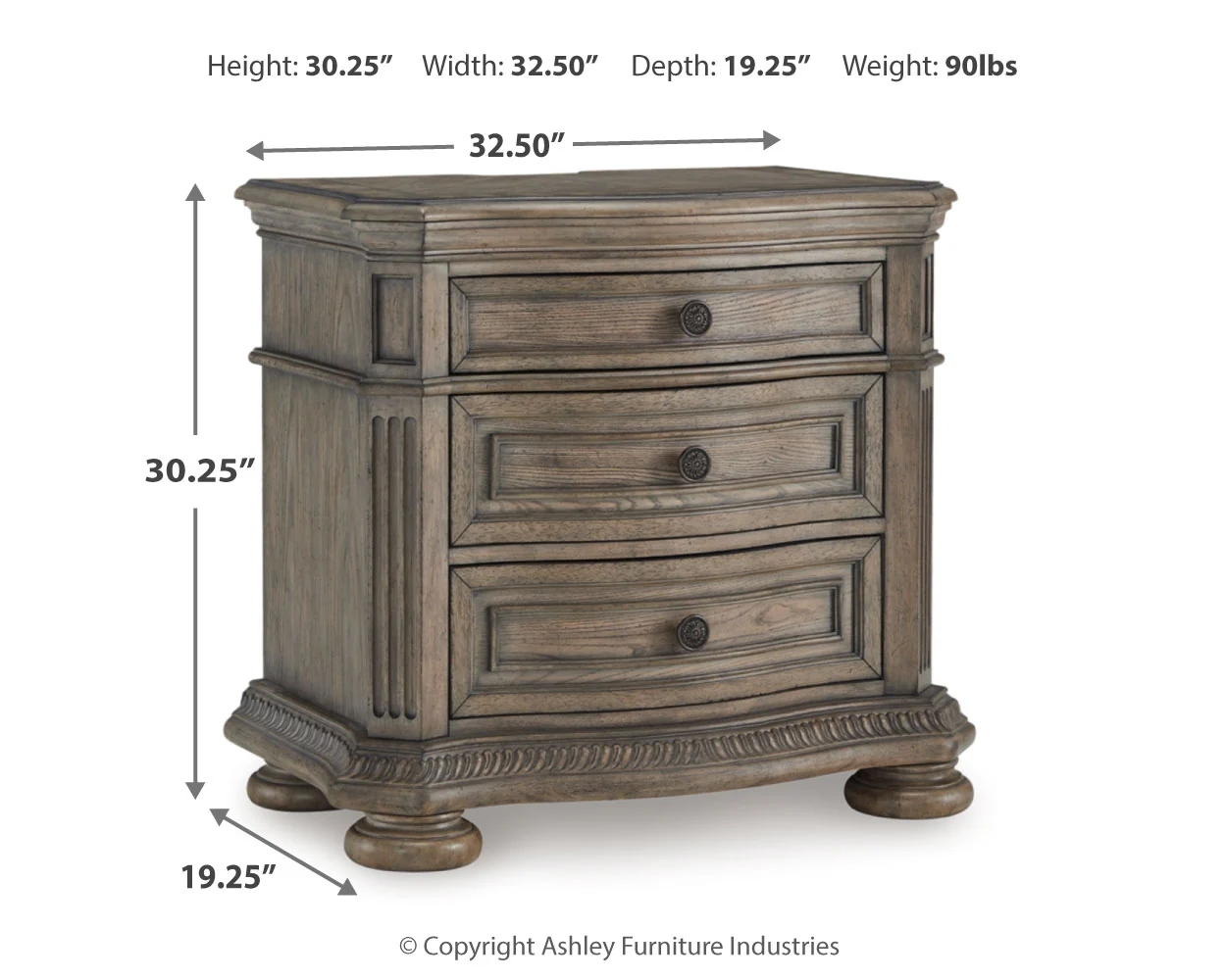 Ardenfield Light Brown King Sleigh Bedroom Set with Dresser, Mirror and Nightstand - Image 12