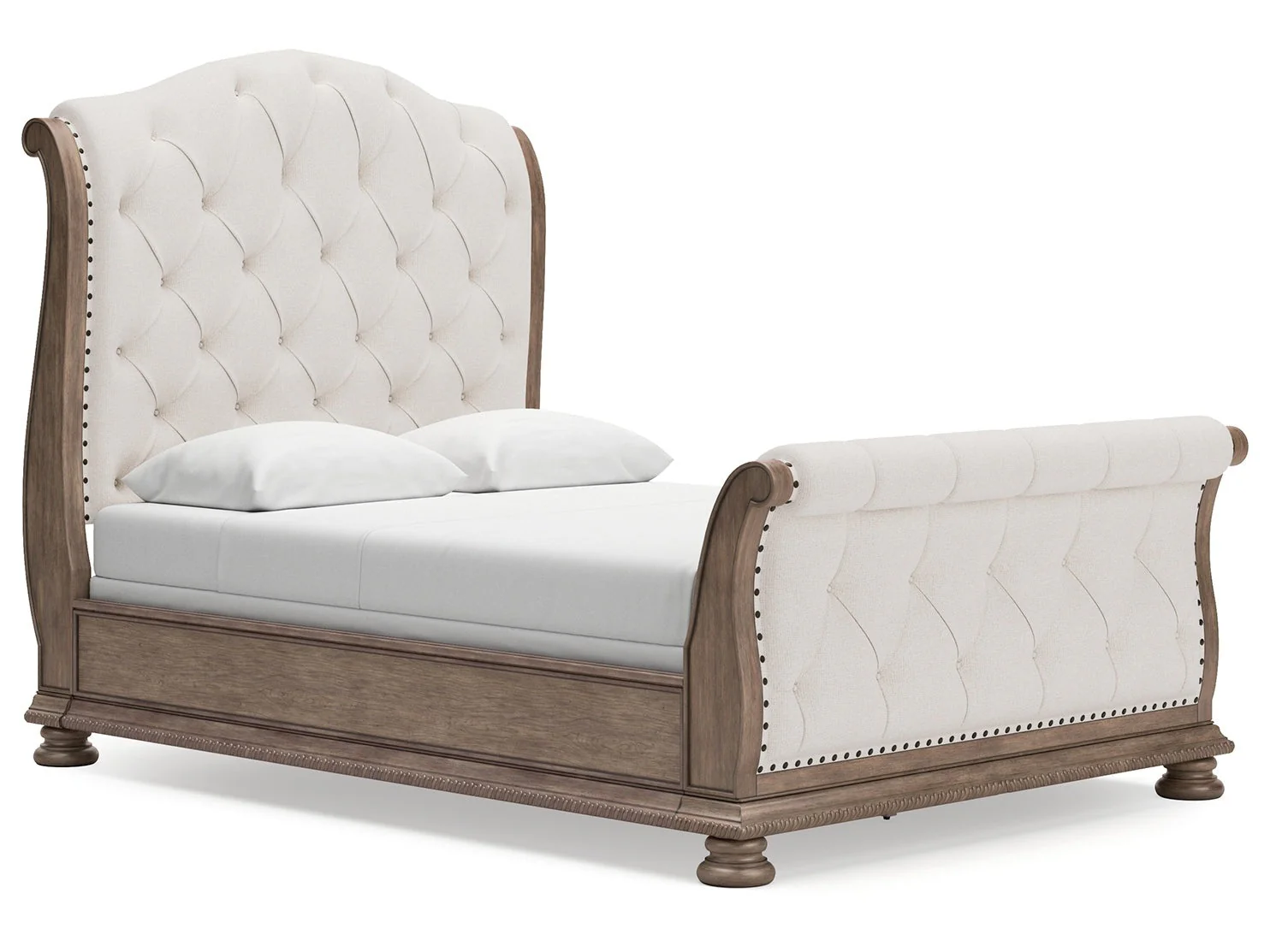 Ardenfield Light Brown Queen Upholstered Sleigh Bed (Online Special Price) - Image 2