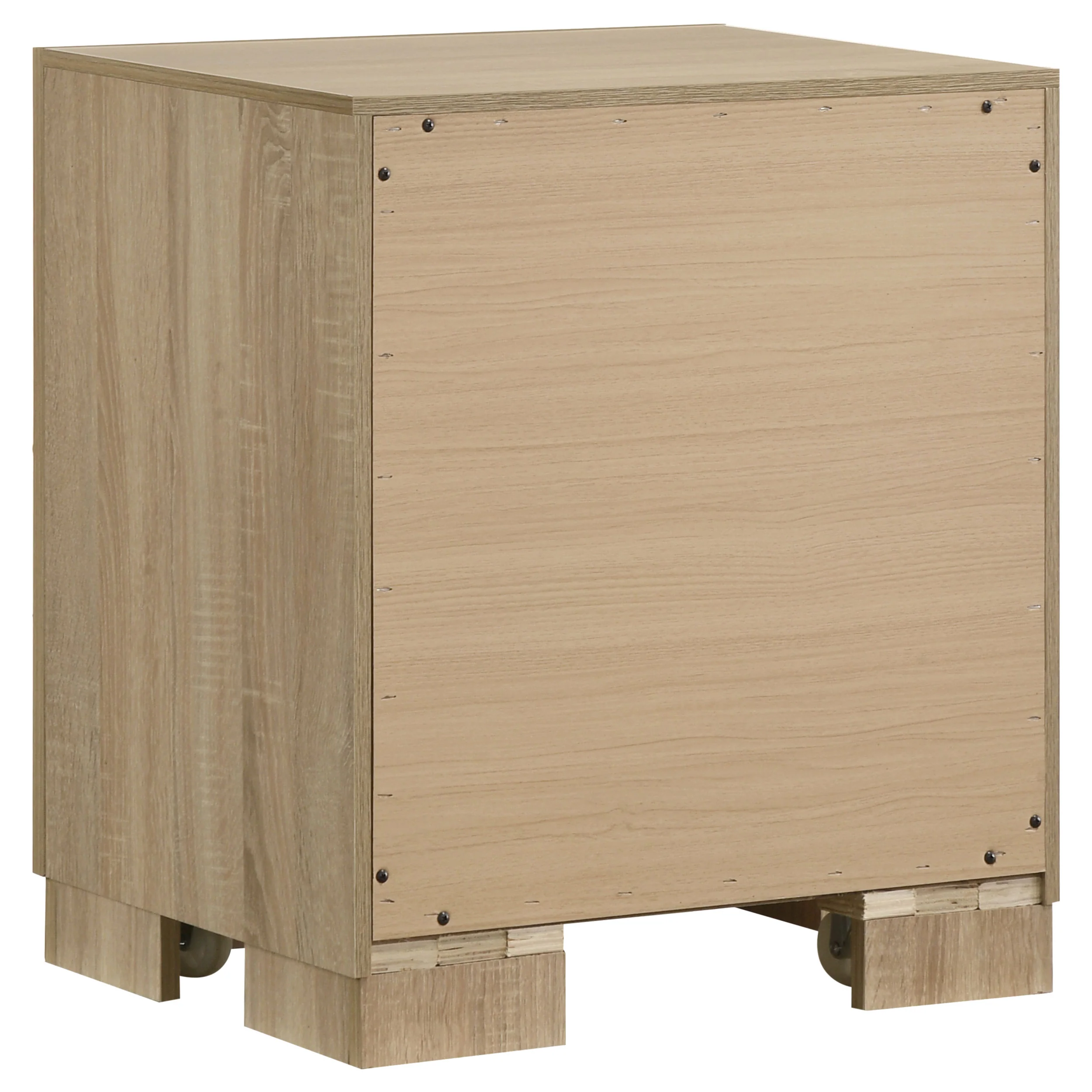 Arielle Light Oak 2-drawer Bedroom Nightstand with Casters - Image 4