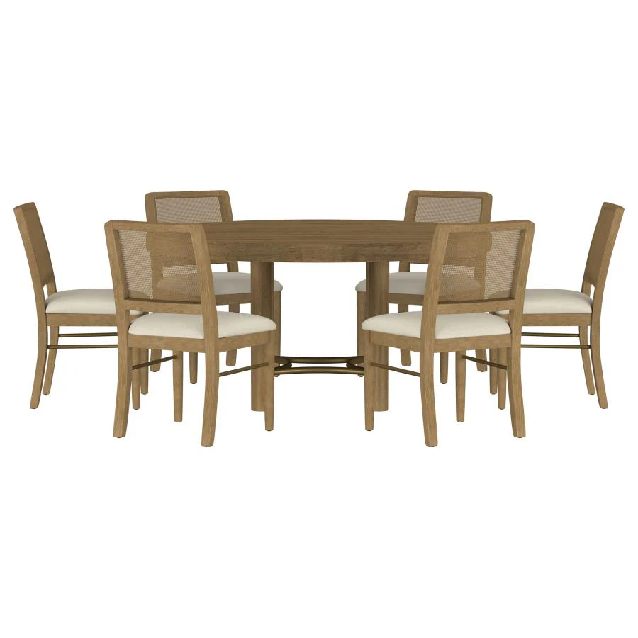 Arini Sand Wash 7-piece Round Dining Room Table Set - Image 2