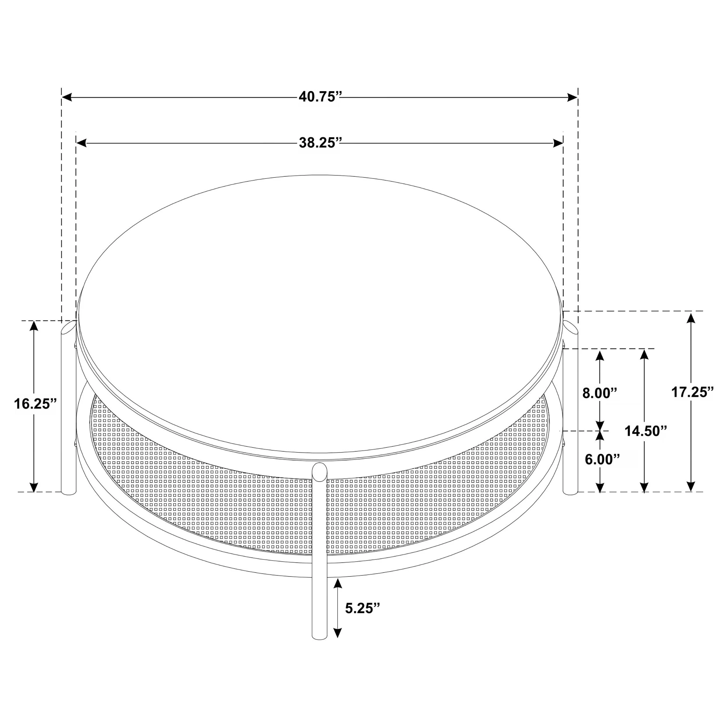 Arini Sand Wash Round Coffee Table With Storage Shelf - Image 10