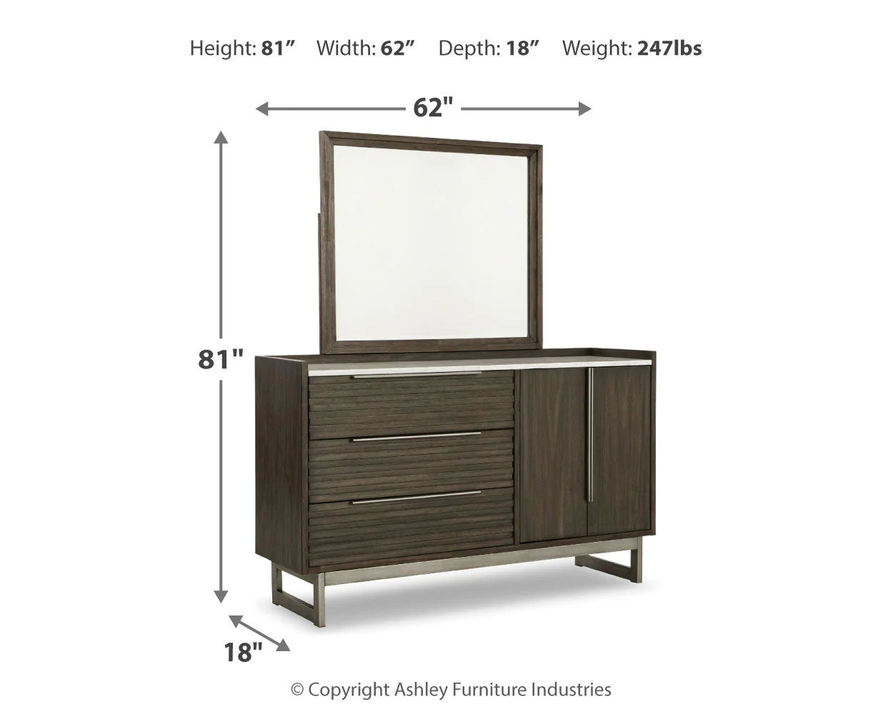 Arkenton Grayish Brown King Panel Bed, Dresser and Mirror (Online Special Price) - Image 9