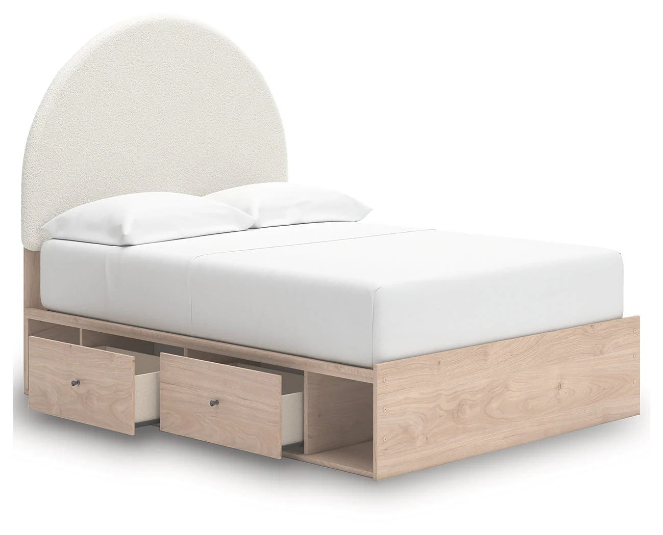 Arloster Tan/White Full Upholstered Panel Bed with Storage (Online Special Price) - Image 5