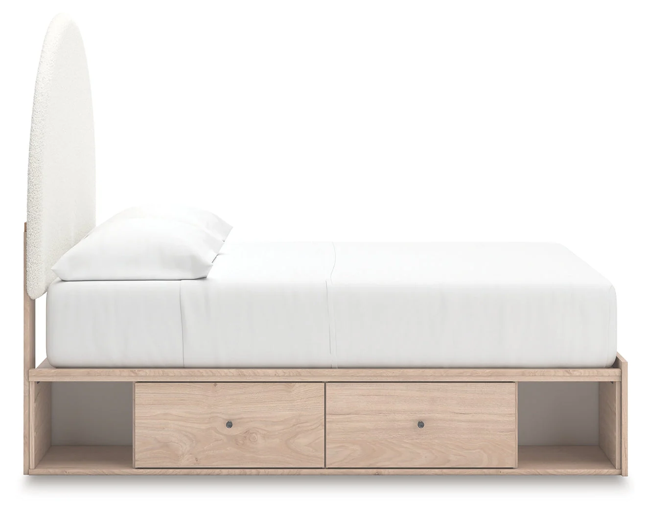 Arloster Tan/White Full Upholstered Panel Bed with Storage (Online Special Price) - Image 8