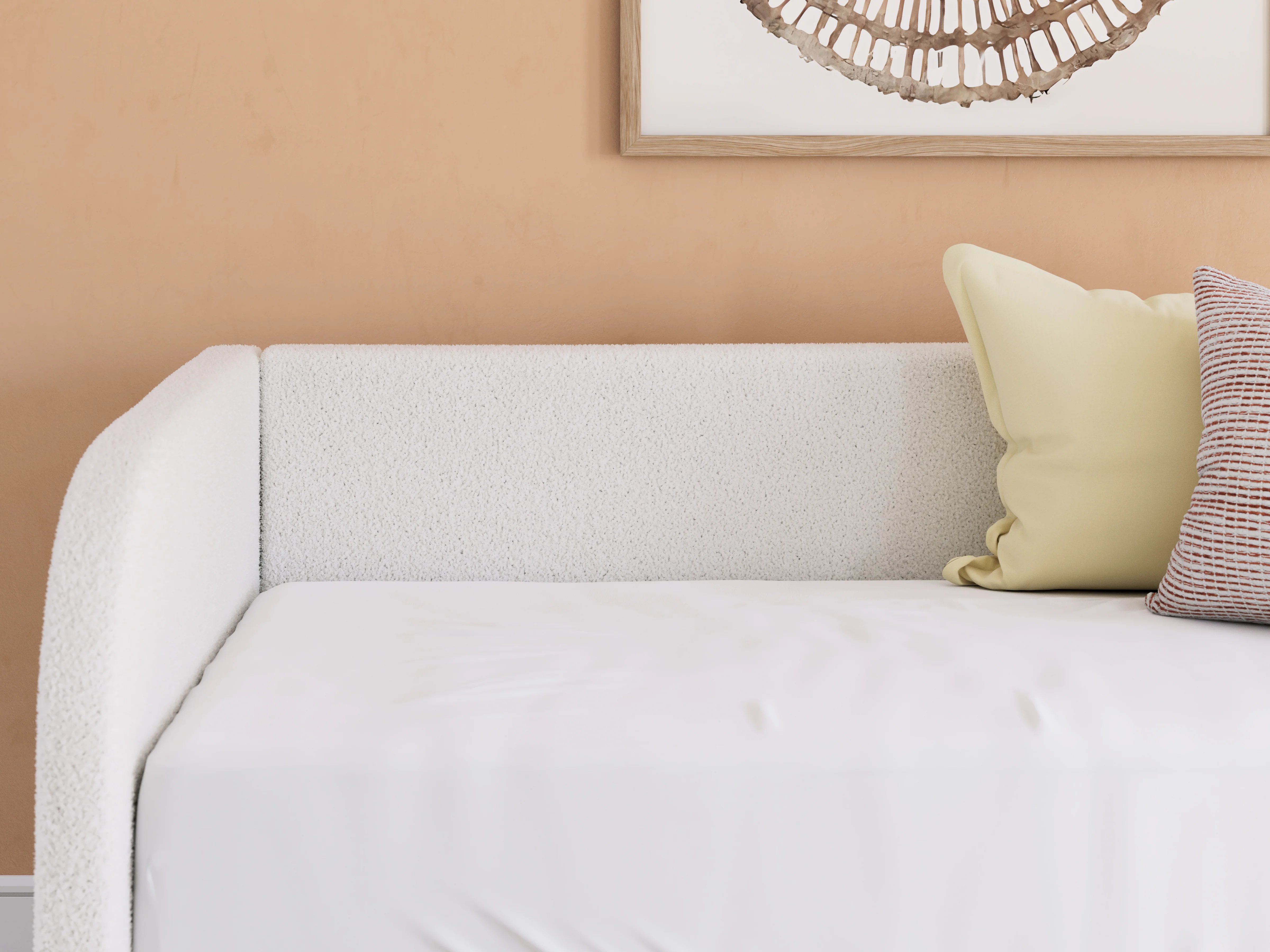 Arloster Tan/White Twin Upholstered Day Bed - Image 8