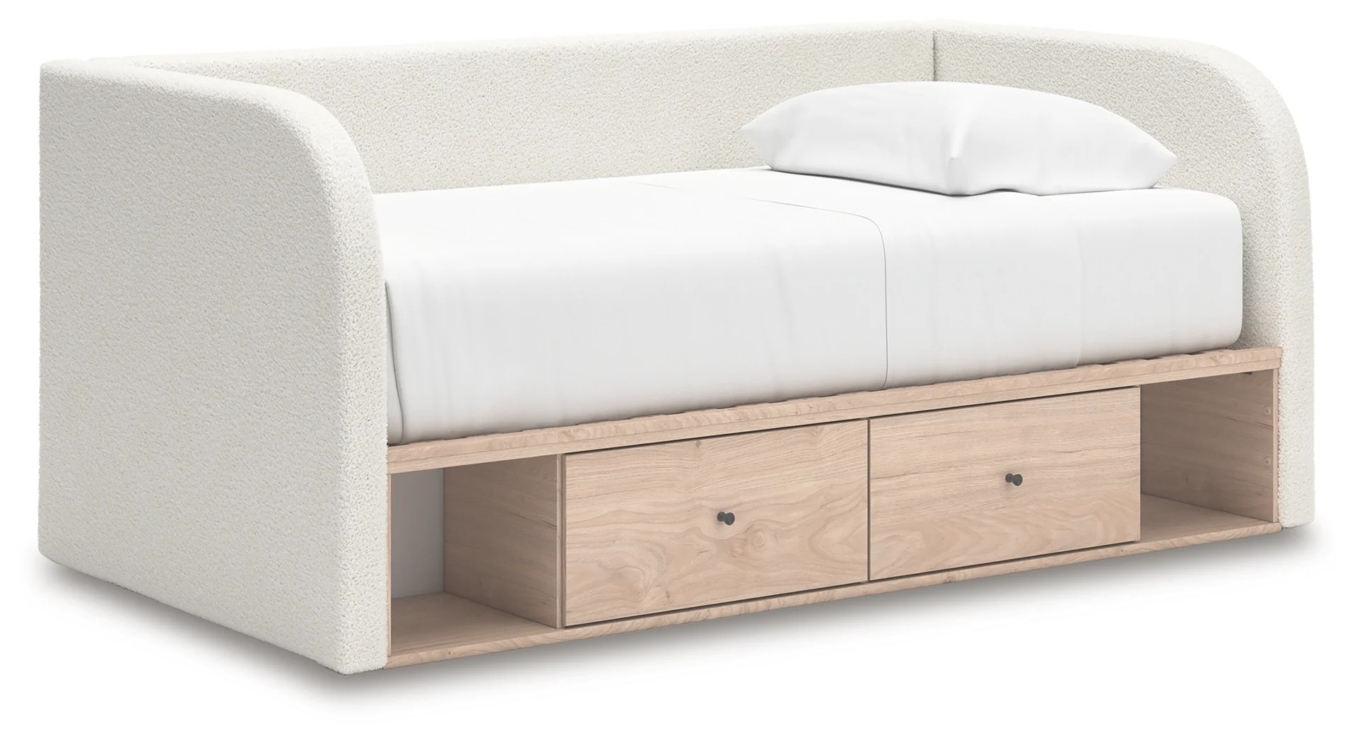 Arloster White/Tan Twin Day Bed with Storage, Dresser and Nightstand - Image 11