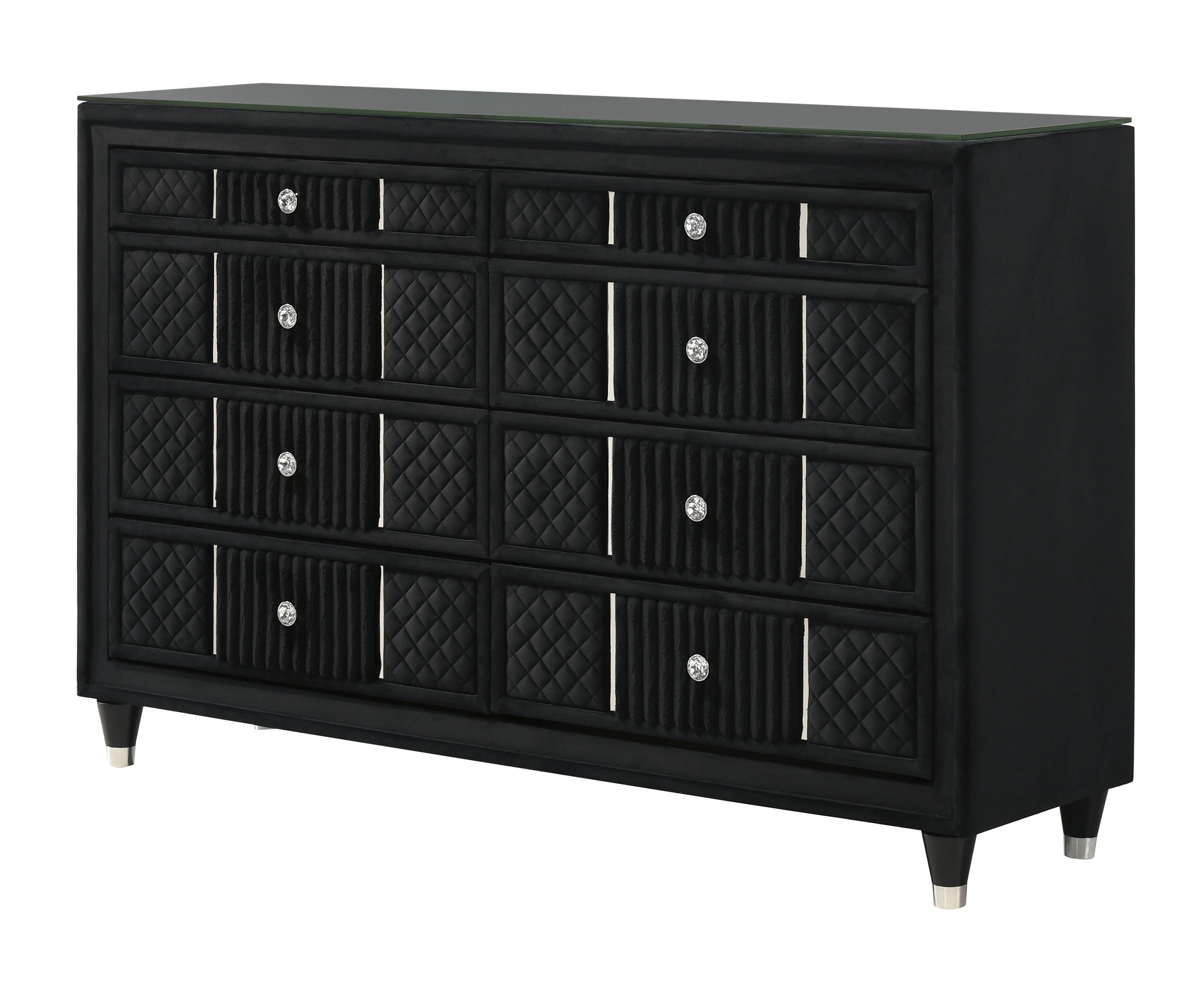 Armany Black Upholstered Panel Bedroom Set - Image 10
