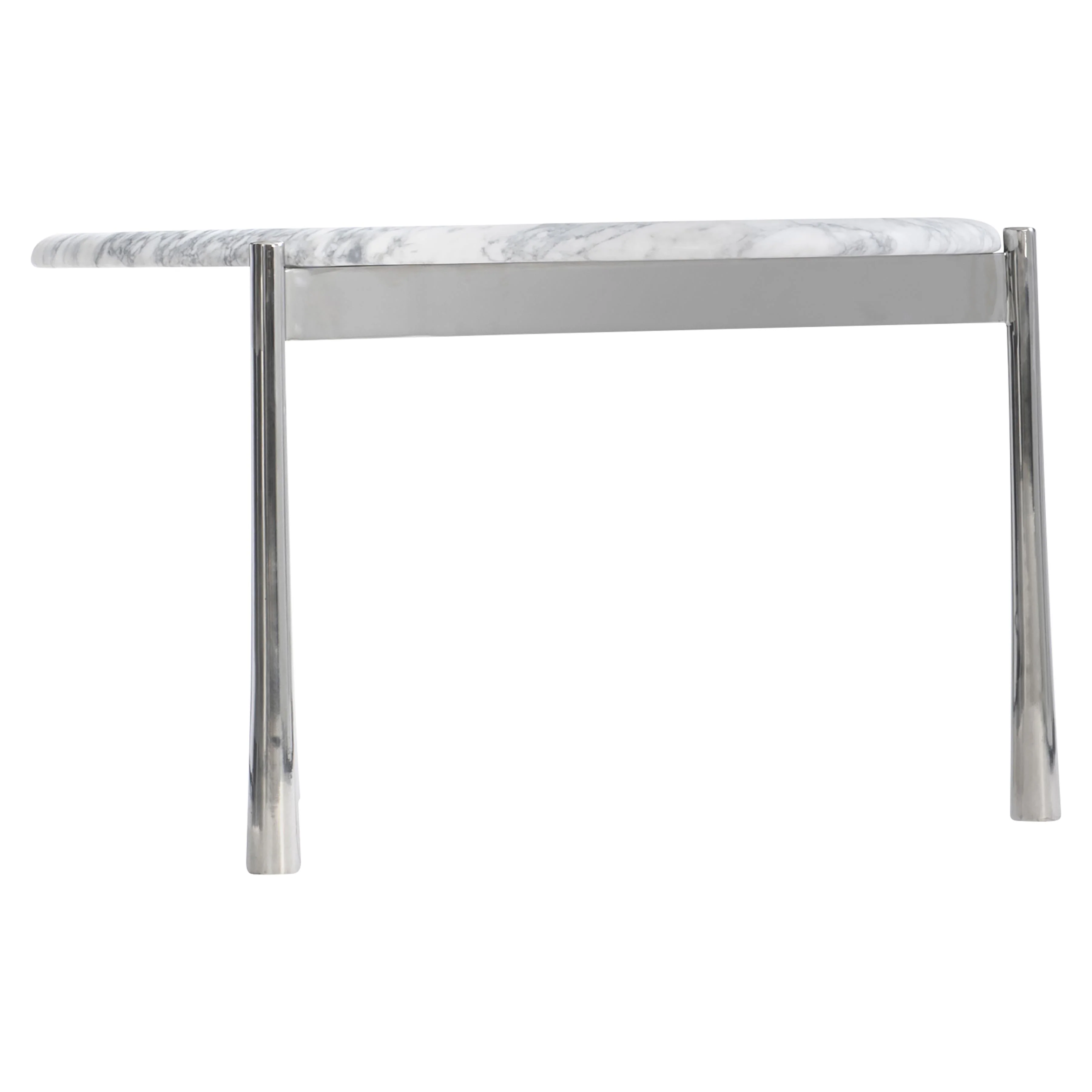Arris Arabescato Marble/Polished Stainless Steel Cocktail Table - Image 5