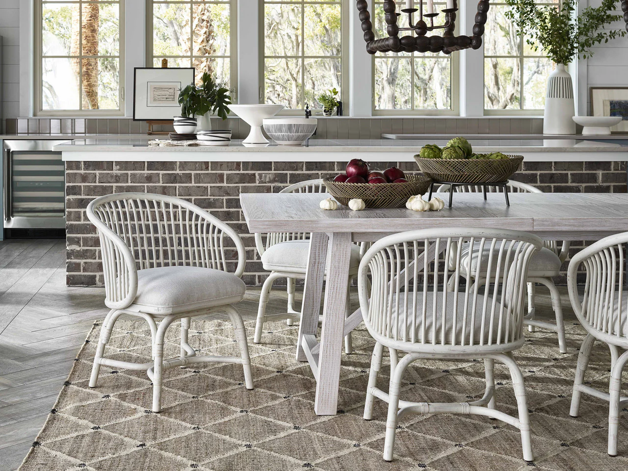 Aruba Nomad Snow/Egret Rattan Dining Chair