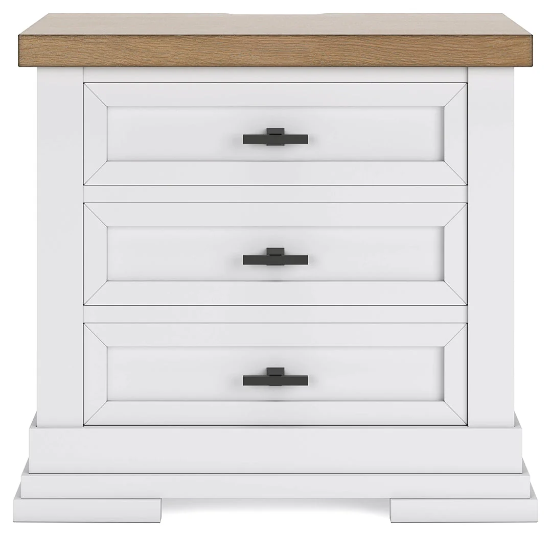 Ashbryn White/Natural King Panel Bedroom Set with Dresser, Mirror and 2 Nightstands (Online Special Price) - Image 16