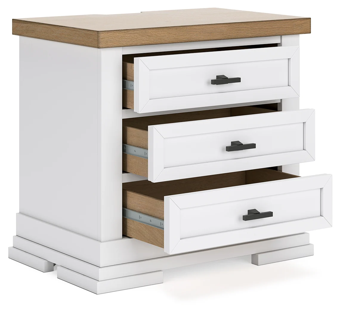 Ashbryn White/Natural King Panel Bedroom Set with Dresser, Mirror and 2 Nightstands - Image 17