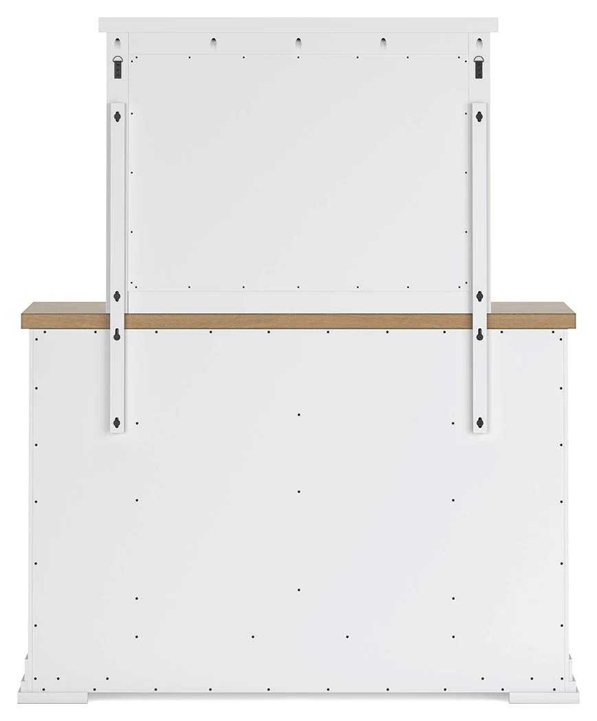 Ashbryn White/Natural Queen Panel Storage Bedroom Set with Dresser, Mirror and 2 Nightstands (Online Special Price) - Image 6