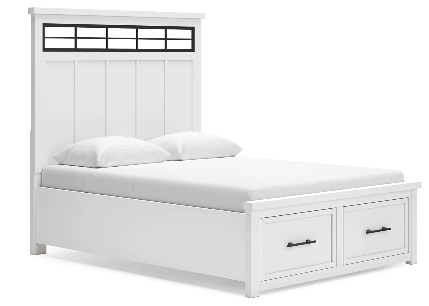 Ashbryn White/Natural Queen Panel Storage Bedroom Set with Dresser, Mirror and 2 Nightstands - Image 10