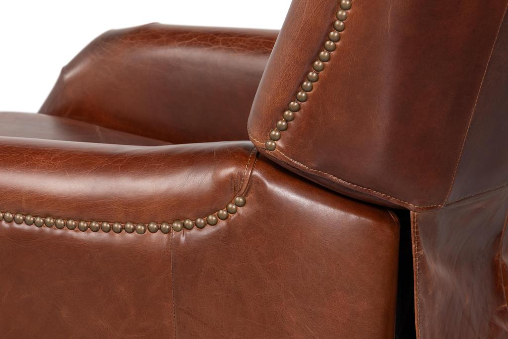 Ashford Brown Leather Recliner - Image 7