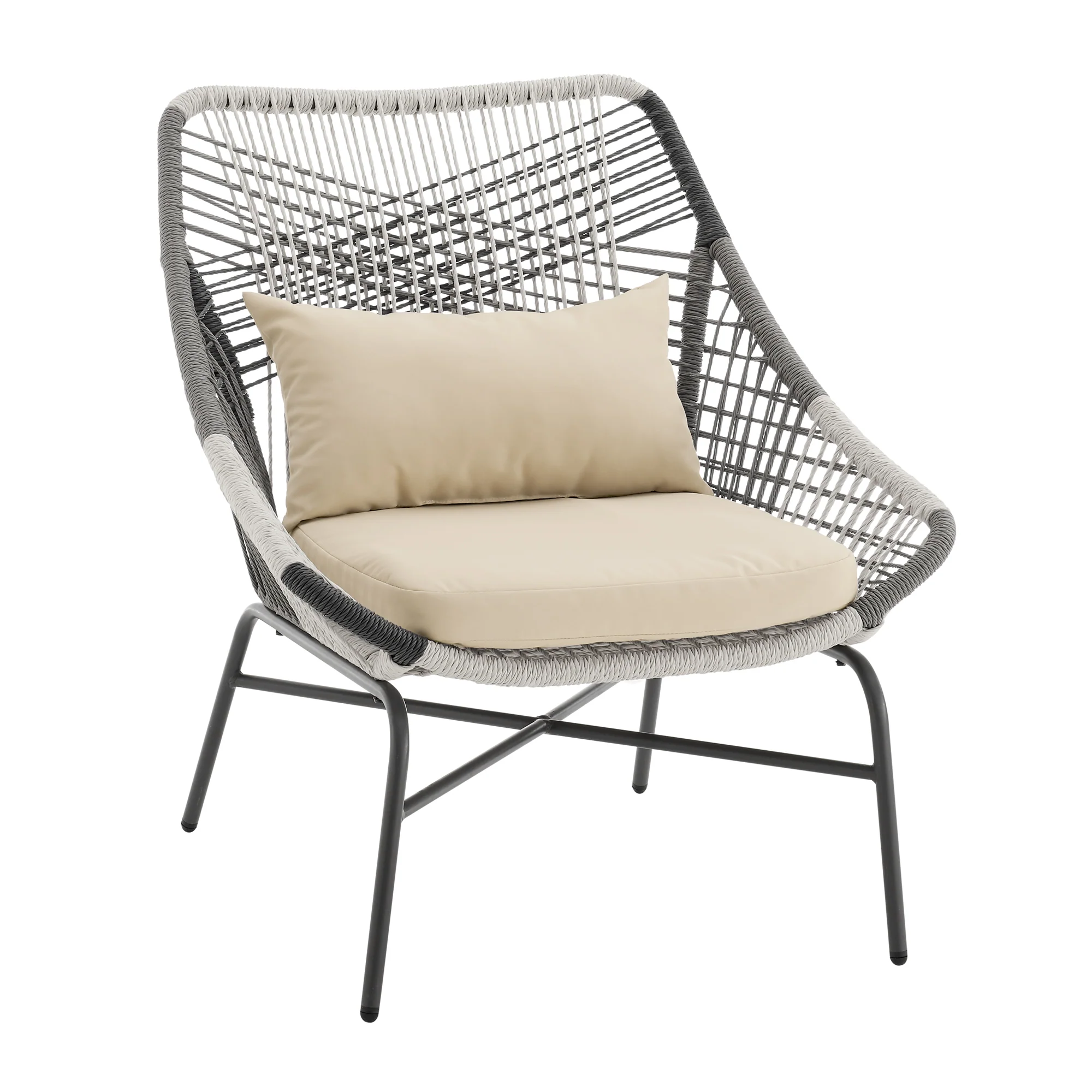 Ashland 3-Piece Patio Conversation Set with Foot Ottomans in Cream - Image 11