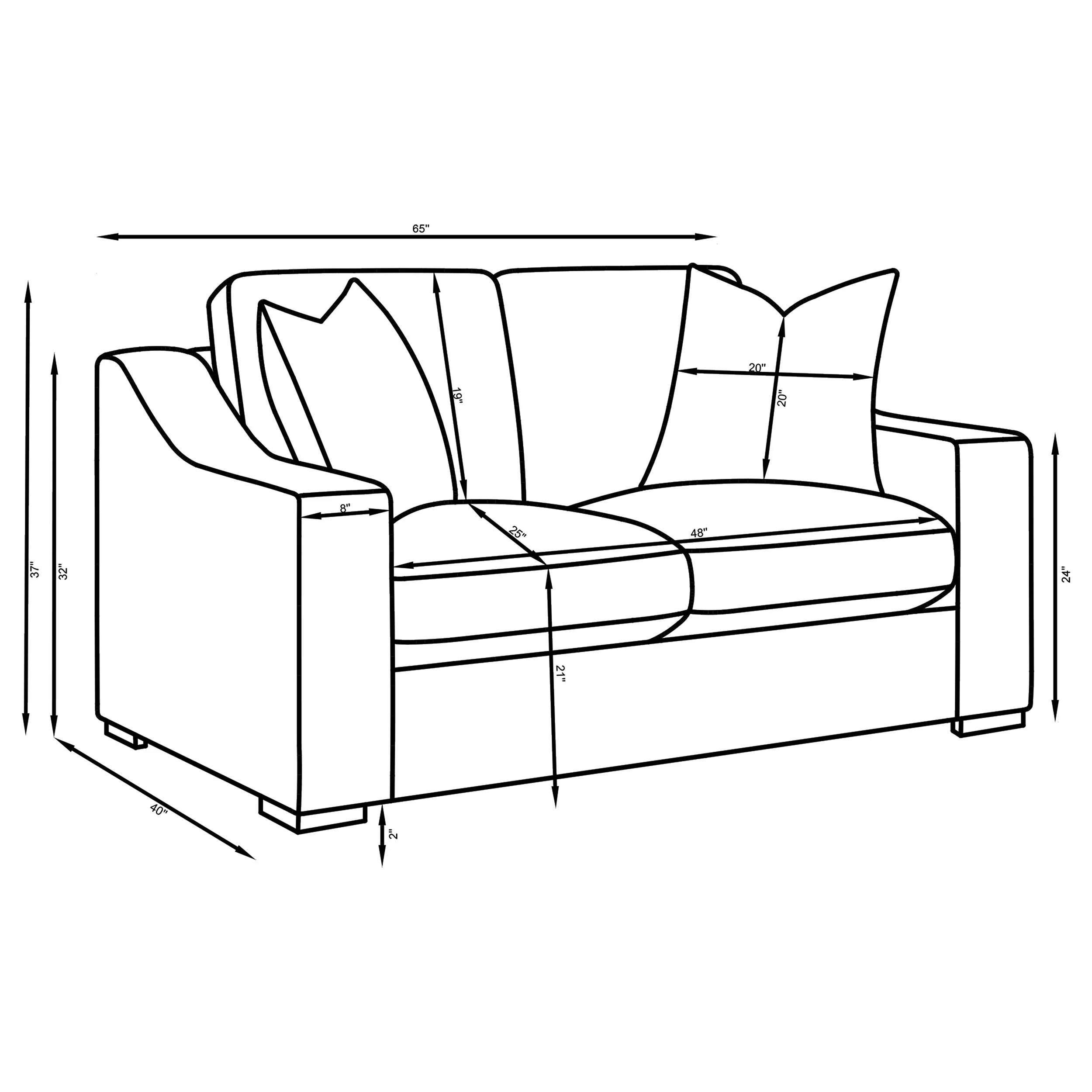 Ashlyn Sand 2-piece Upholstered Track Arm Sofa Set - Image 8