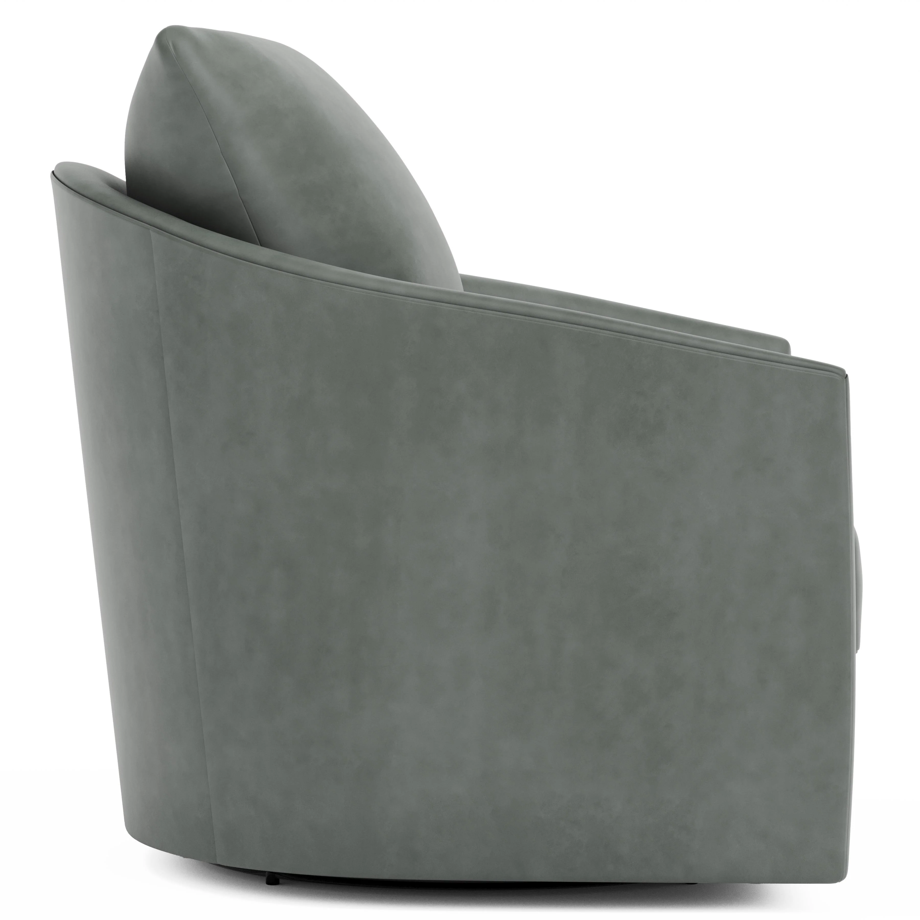 Astoria Grey Leather Swivel Chair - Image 3