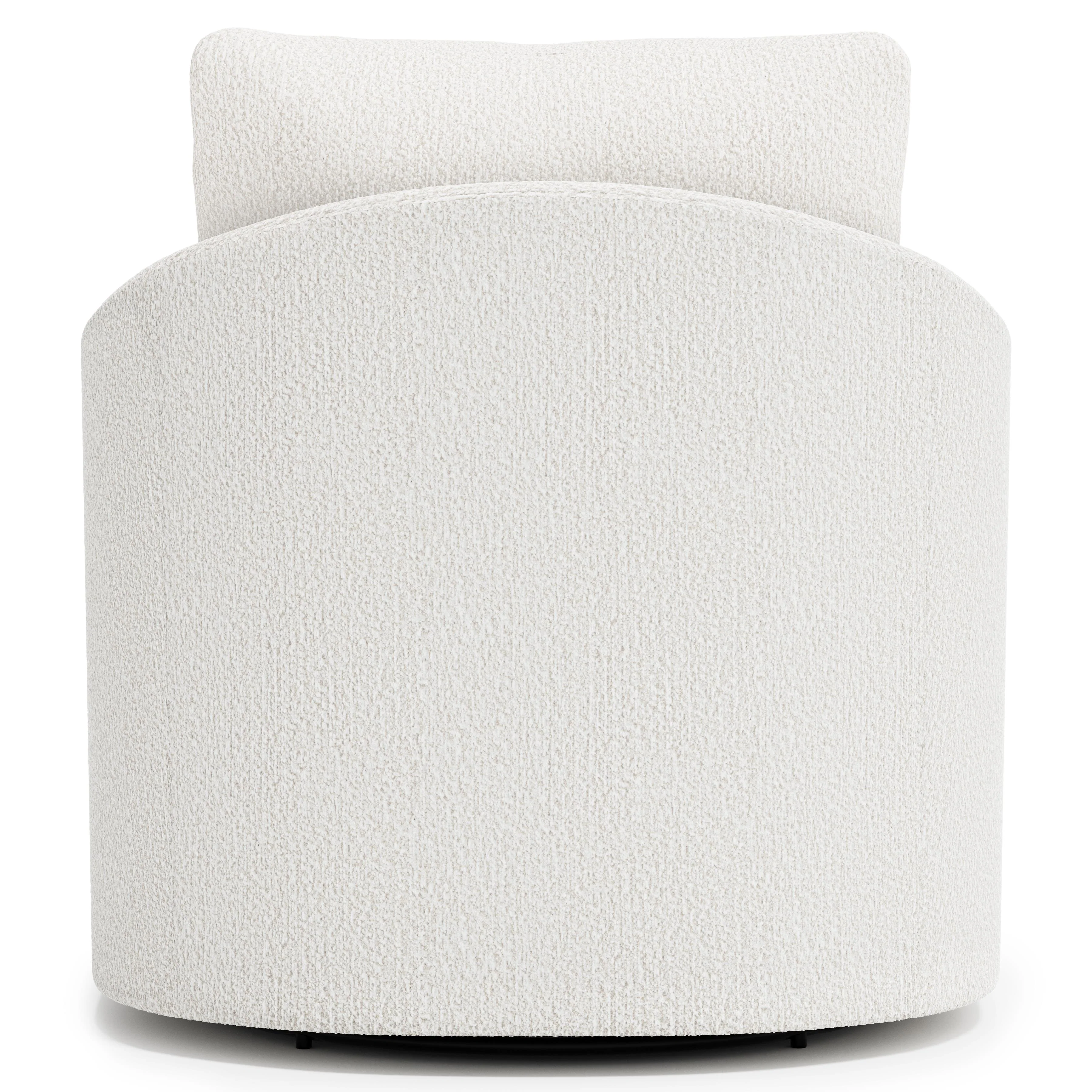 Astoria White/Cream Fabric Swivel Chair - Image 4