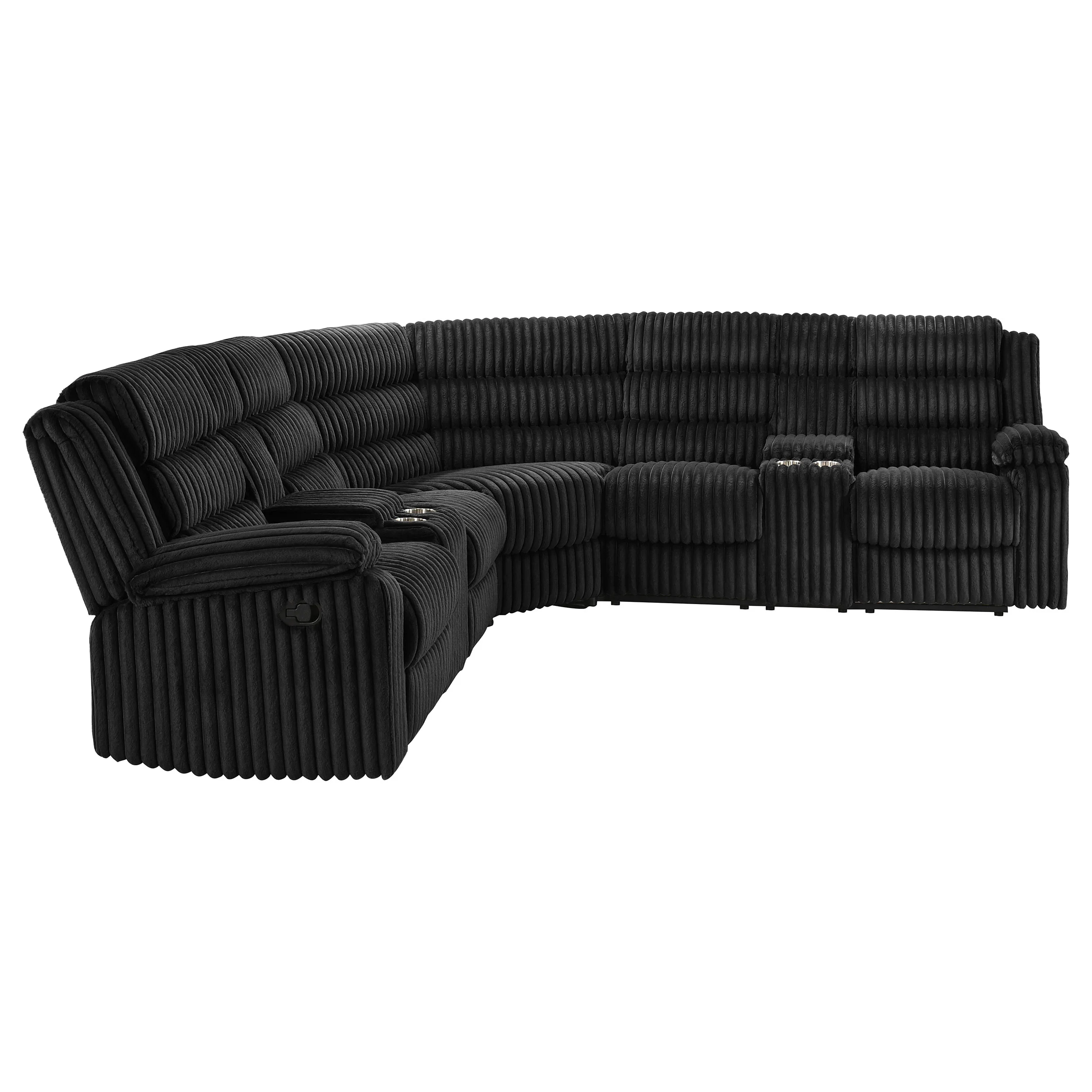 Atkinson Black Upholstered Reclining Sectional Sofa - Image 8