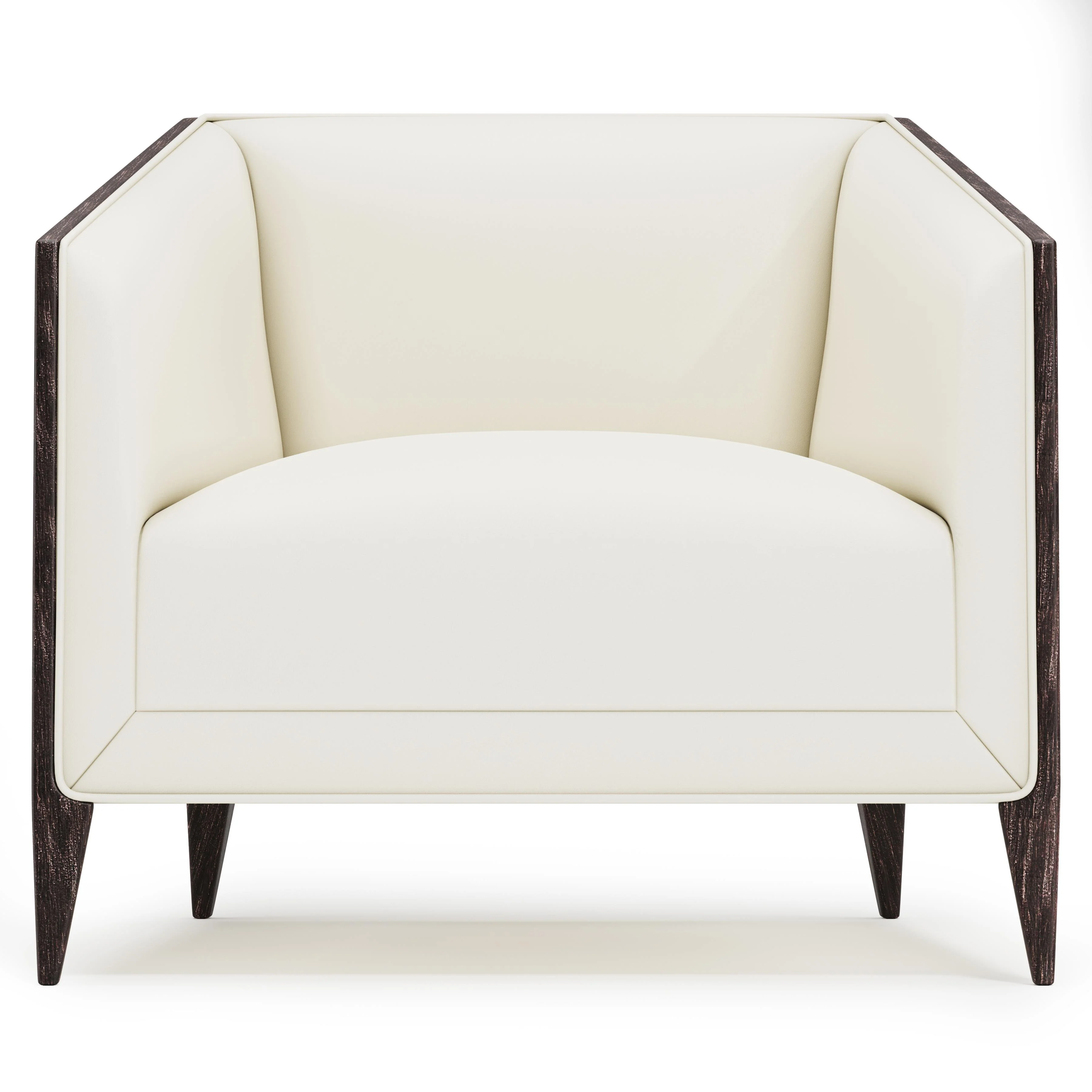 Aubree White/Cream Leather Chair - Image 3