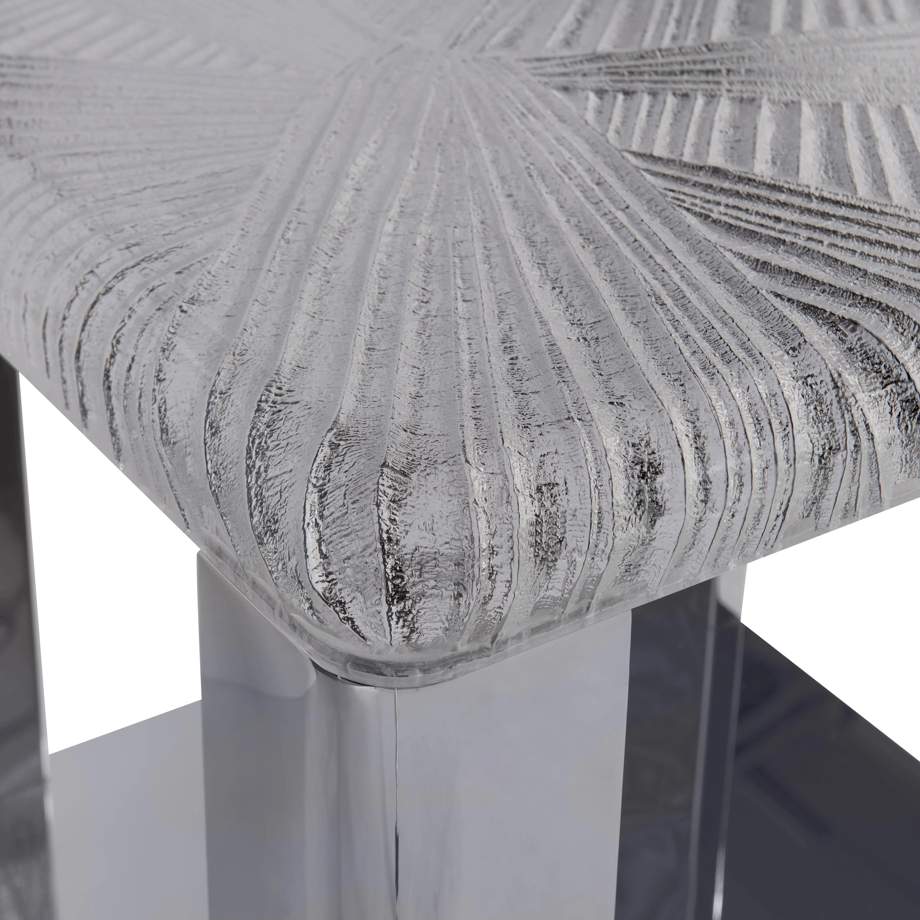 Aura Acrylic/Polished Stainless Steel Side Table - Image 7