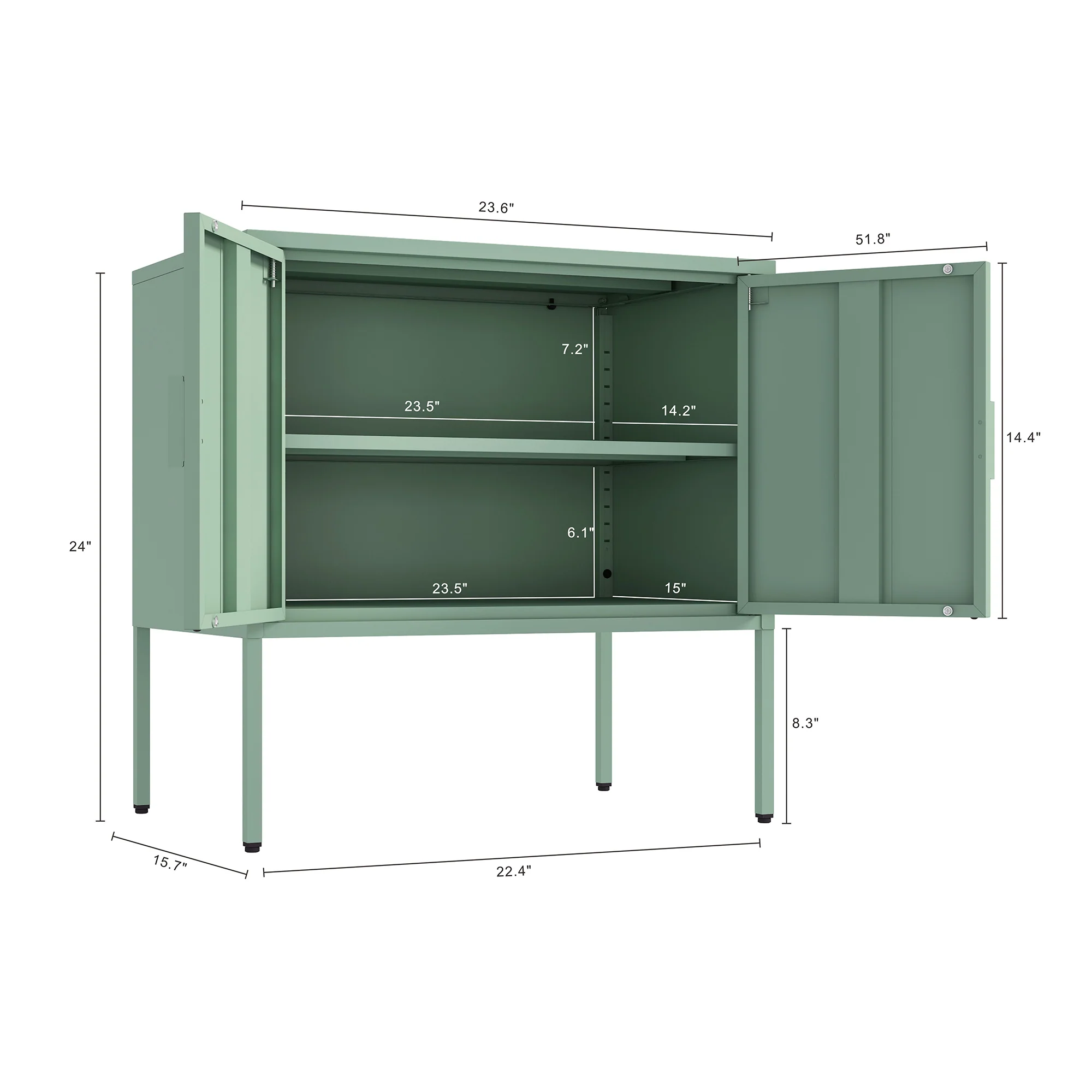 Ava 23.6" Accent Cabinet in Green - Image 3