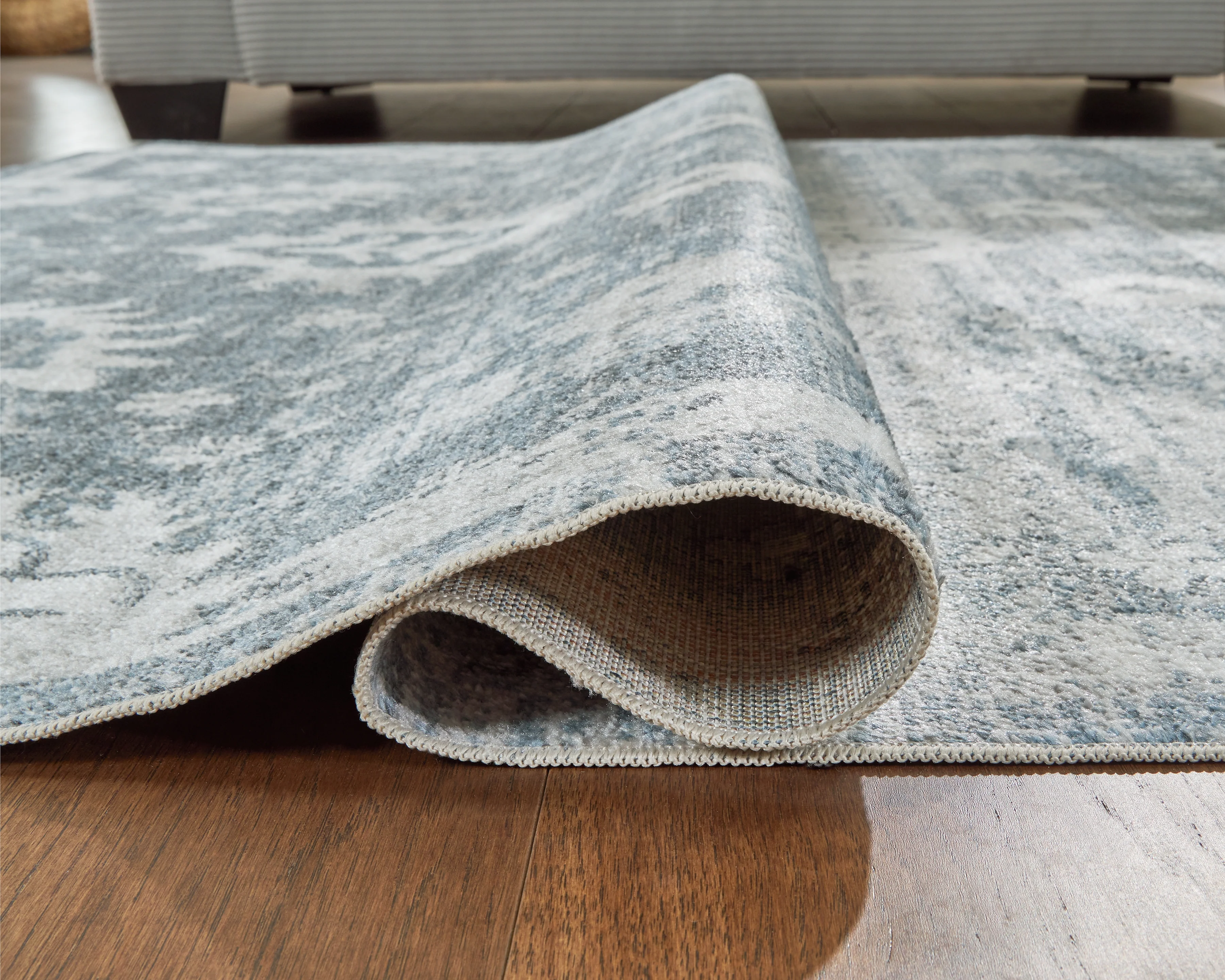 Avanworths Blue/Gray/Ivory Washable Medium Rug - Image 4