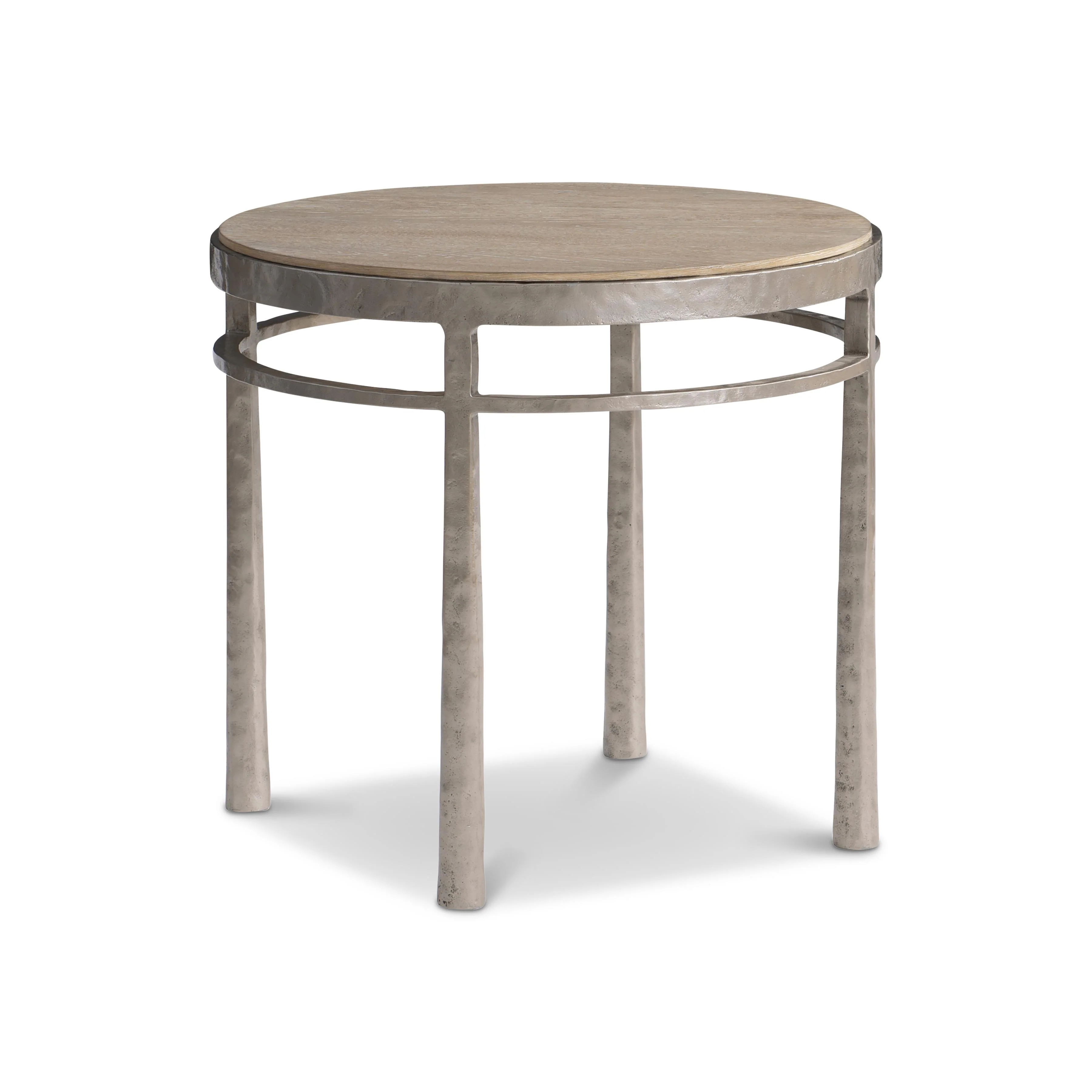 Aventura Frosted Nickel/Marcona Side Table - Image 4