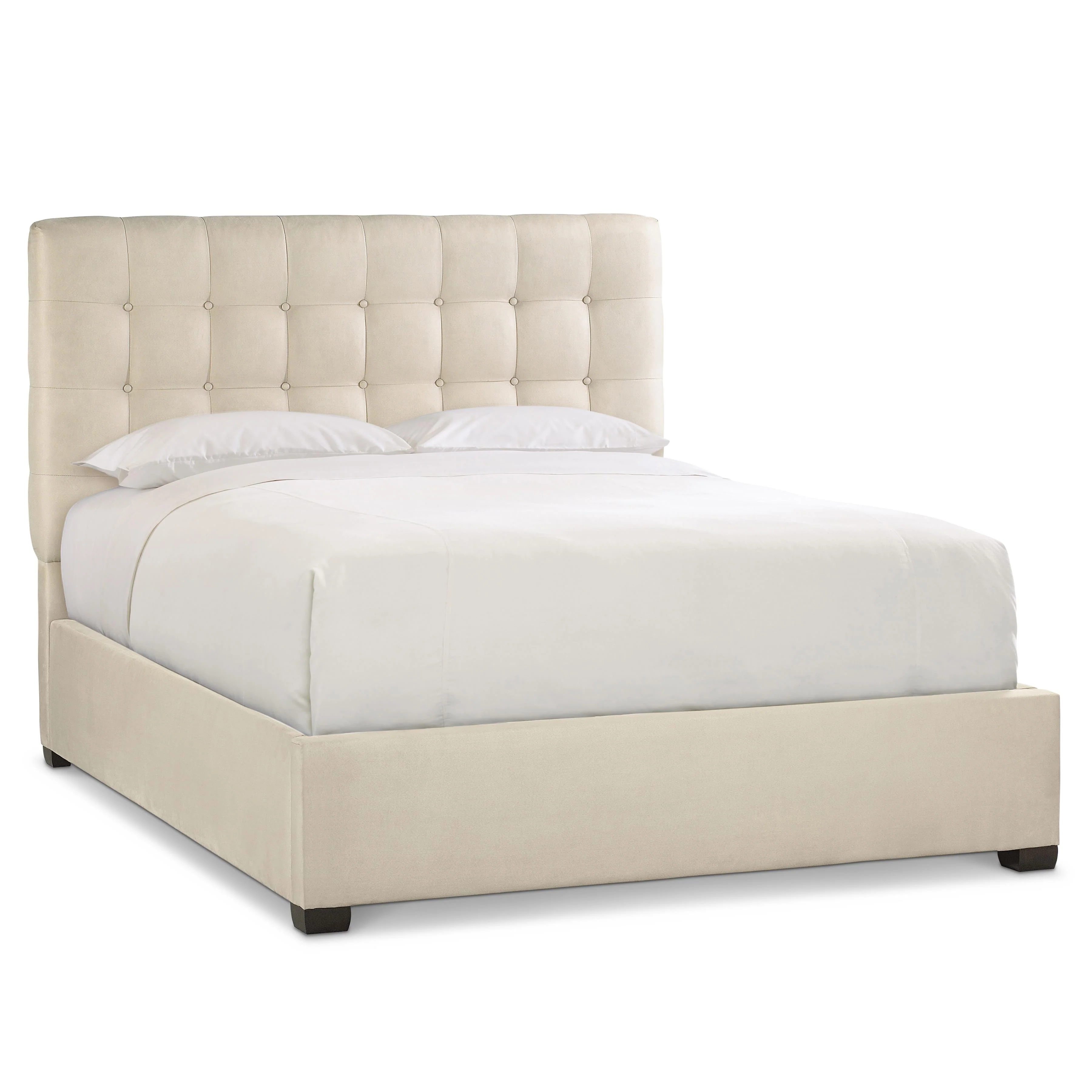 Avery White/Cream Fabric California King Panel Bed – Standart Headboard - Image 2