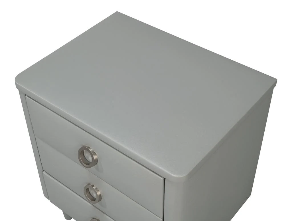 Avvolto Grey Three Drawer Nightstand - Image 9
