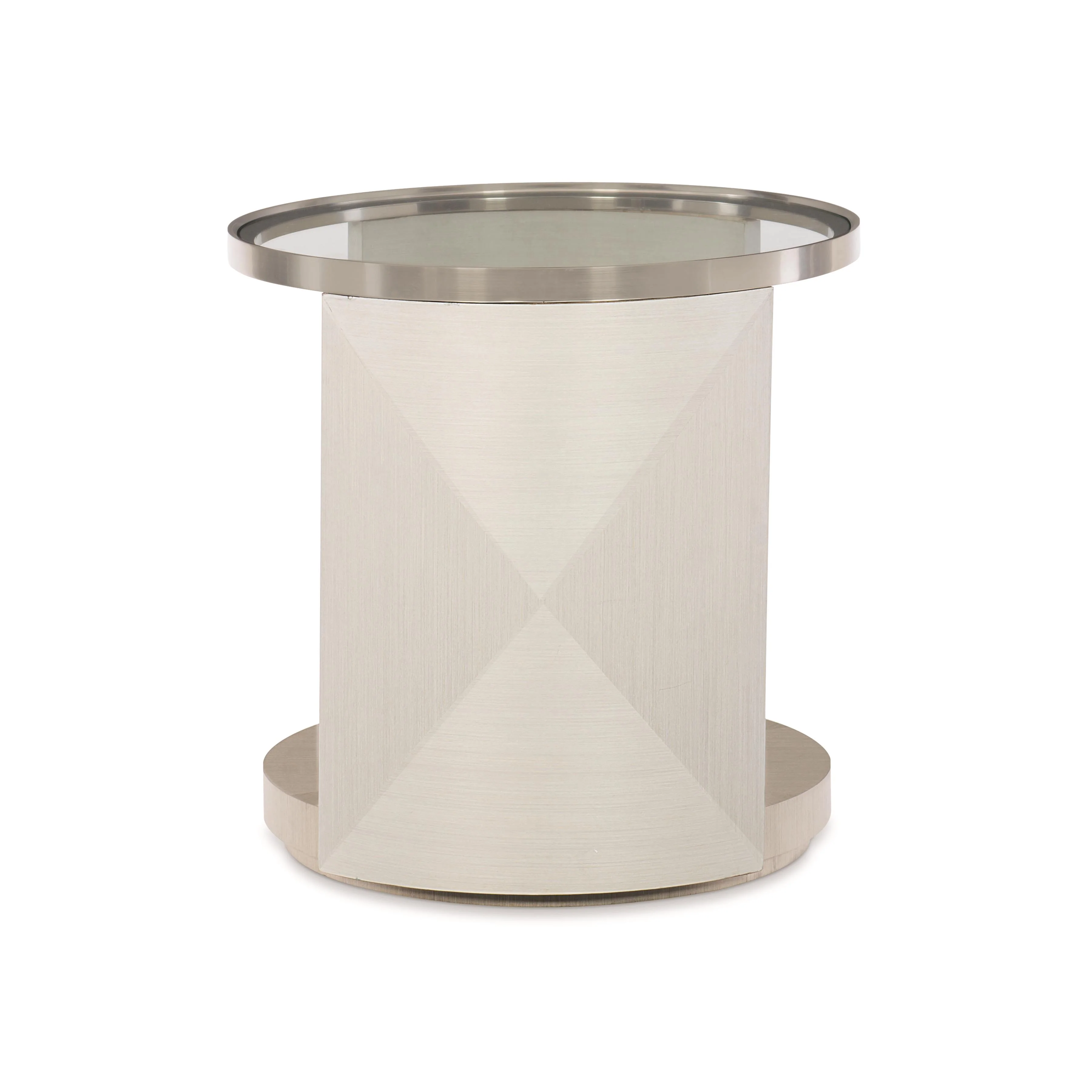 Axiom Brushed Silver/Linear Grey/Linear White Side Table - Image 2
