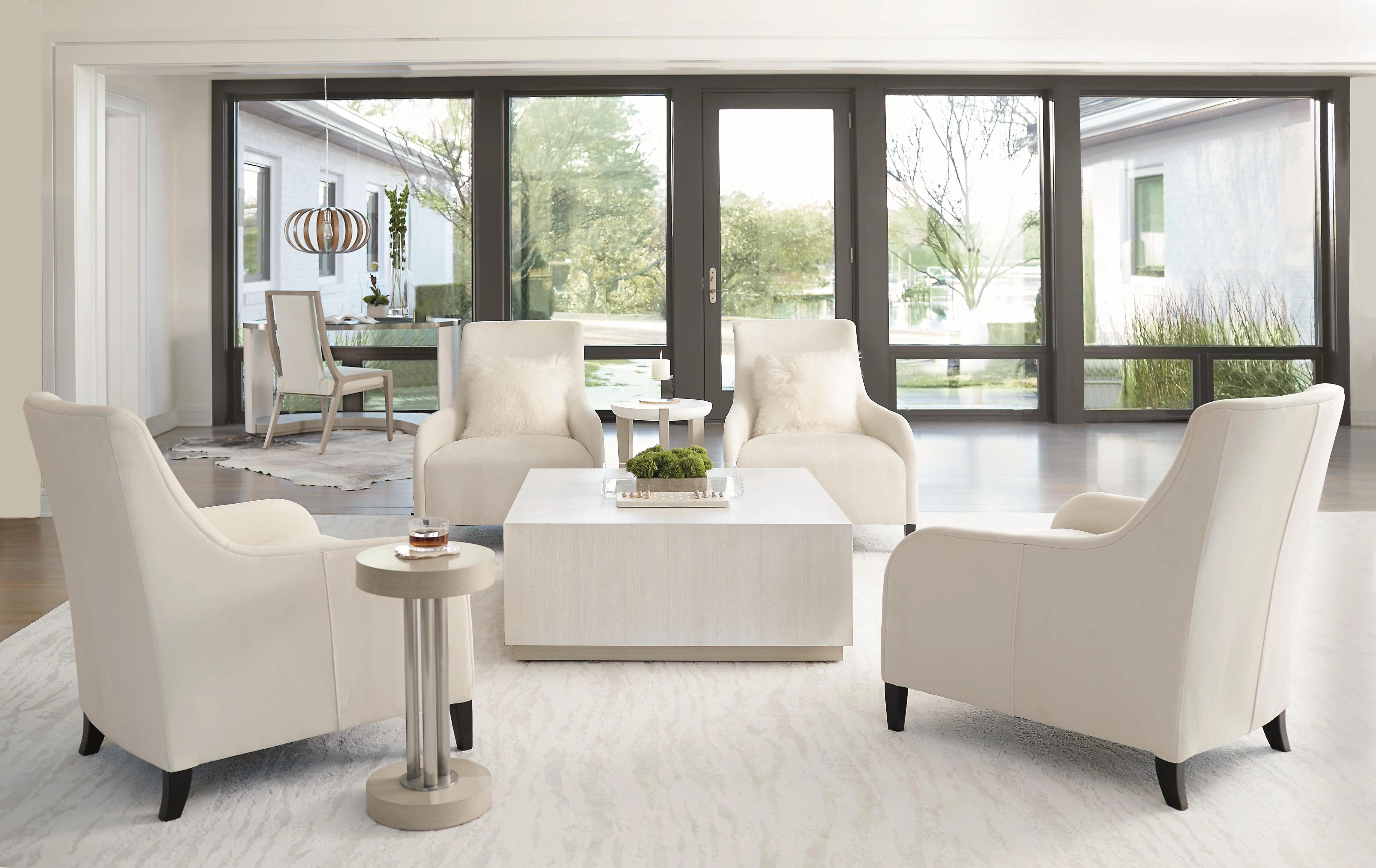 Axiom Linear Grey/Linear White Square Cocktail Table - Image 3