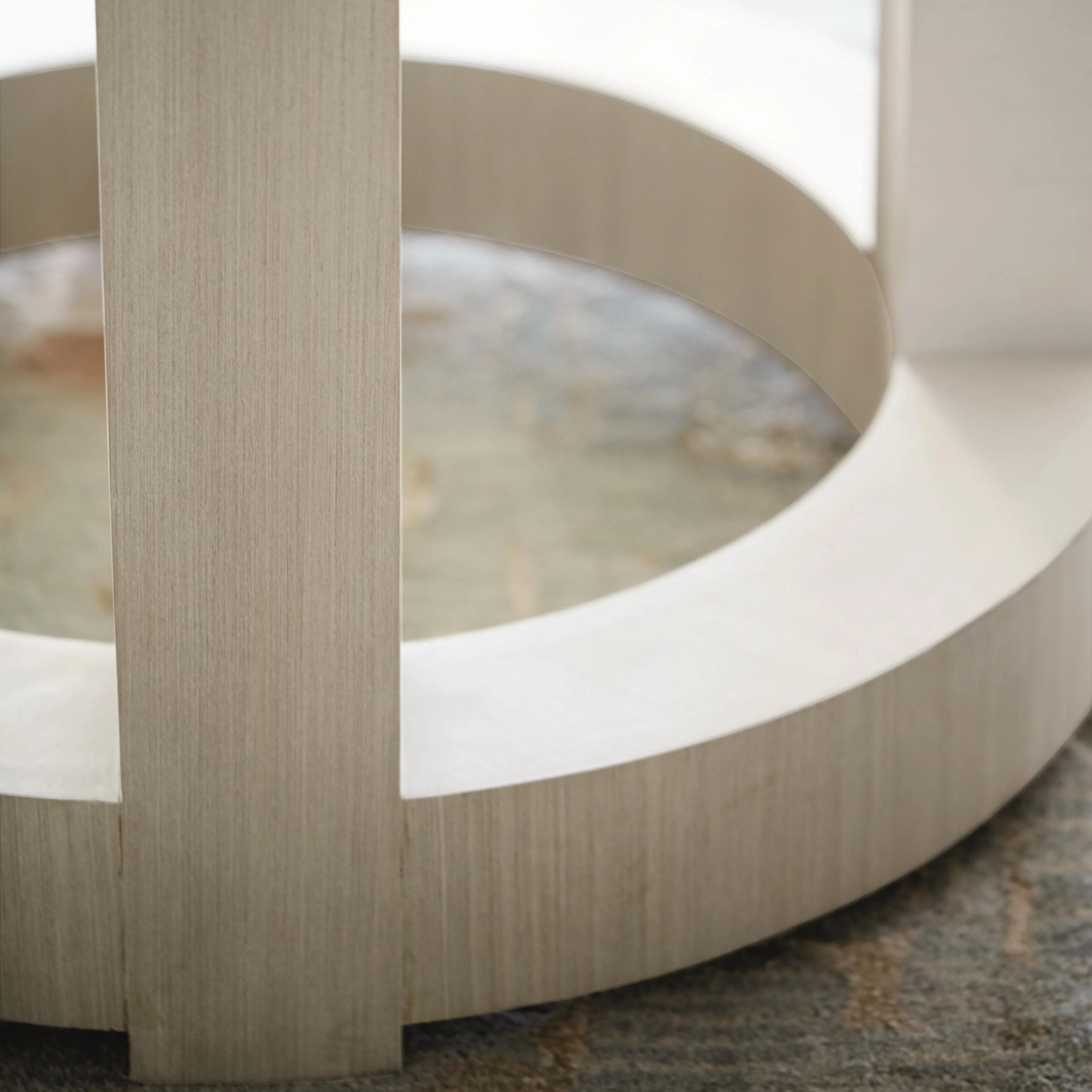 Axiom Linear Grey/Linear White Round 54" Dining Table - Image 4