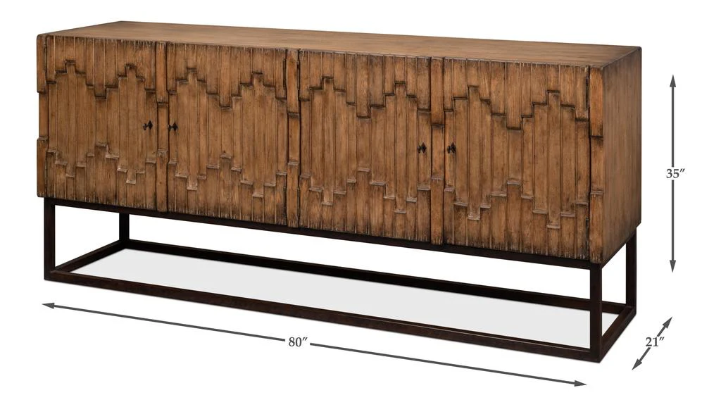 Aztec Brown Sideboard On Stand - Image 14
