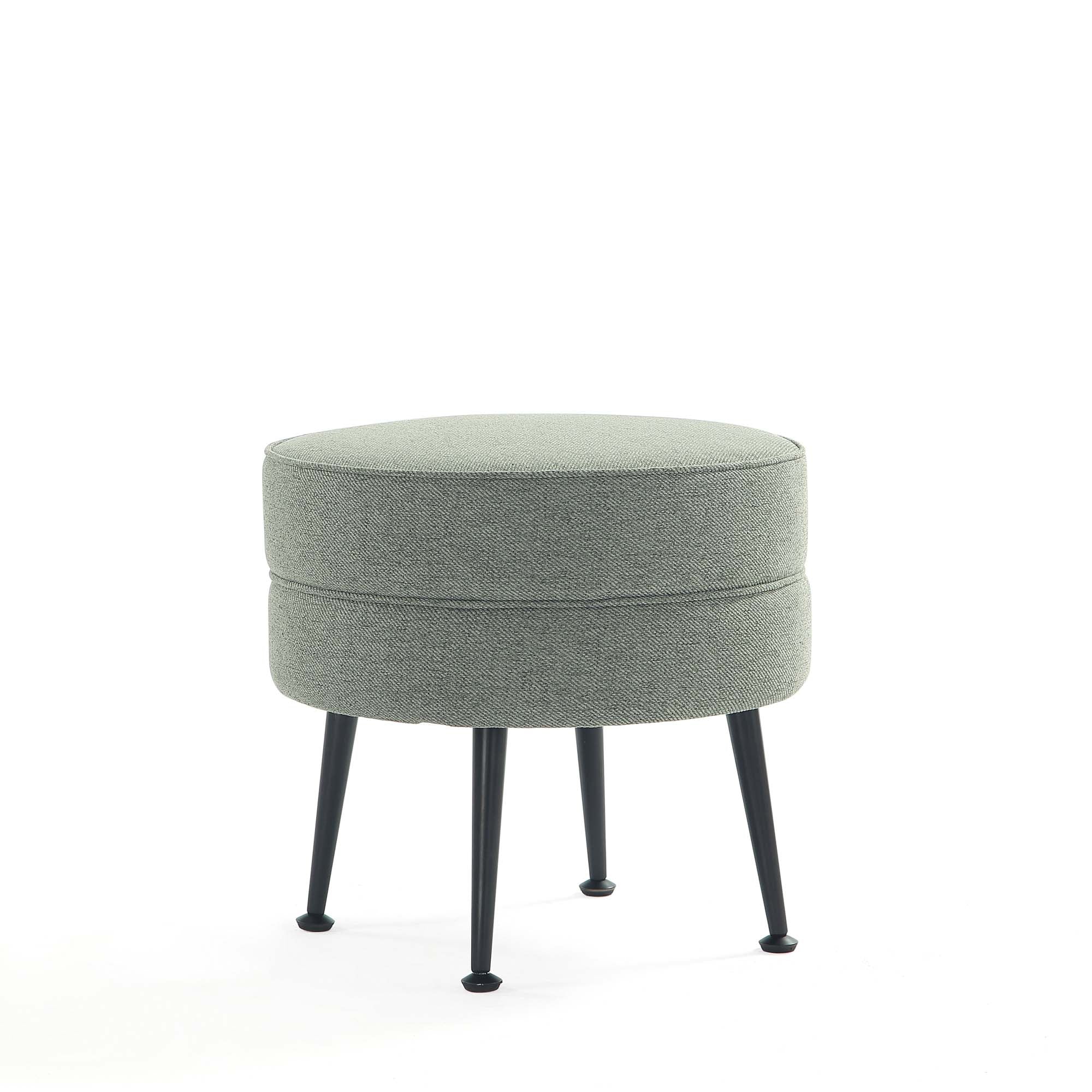 Bailey Ottoman in Sage Green with Black Feet - Image 2