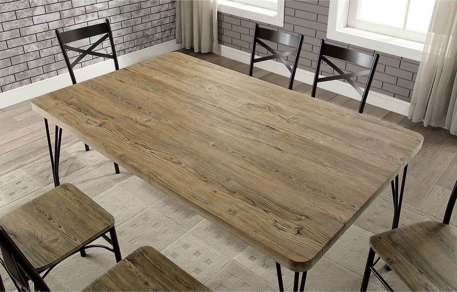 Banbury Dark Bronze & Natural 7pc Dining Room Set - Image 2