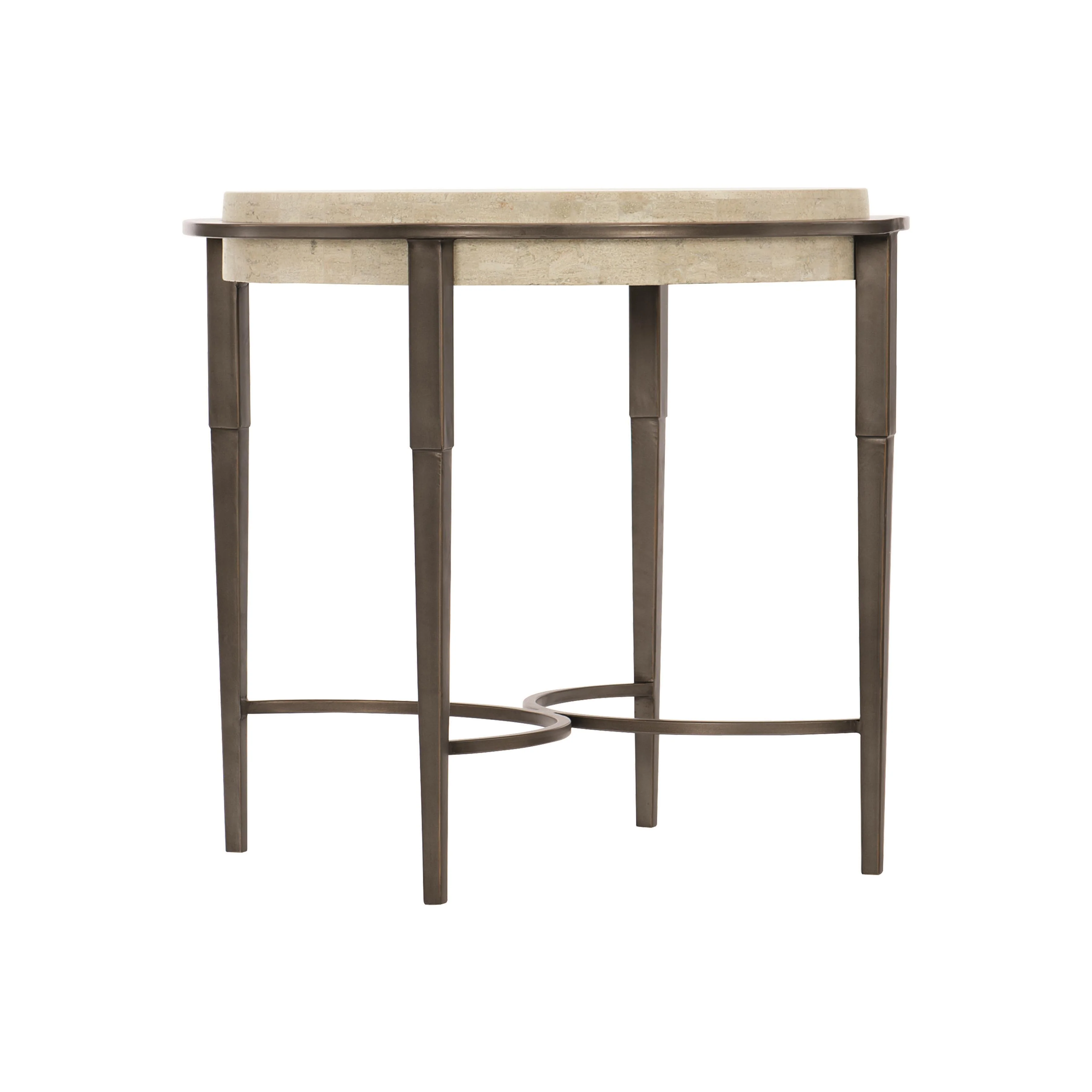 Barclay White/Antique Pewter Side Table - Image 3