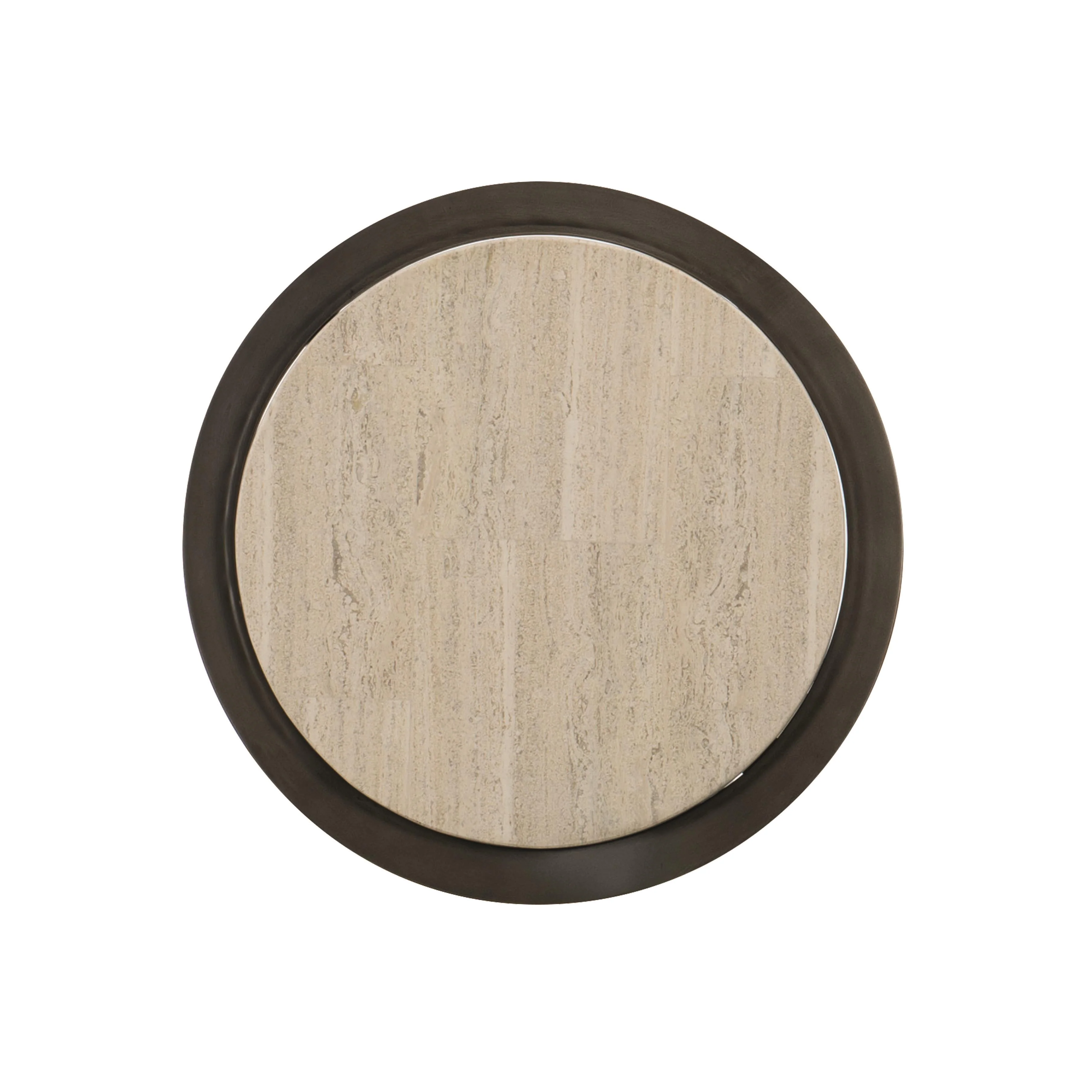 Barclay White Travertine/Antique Pewter Accent Table - Image 2