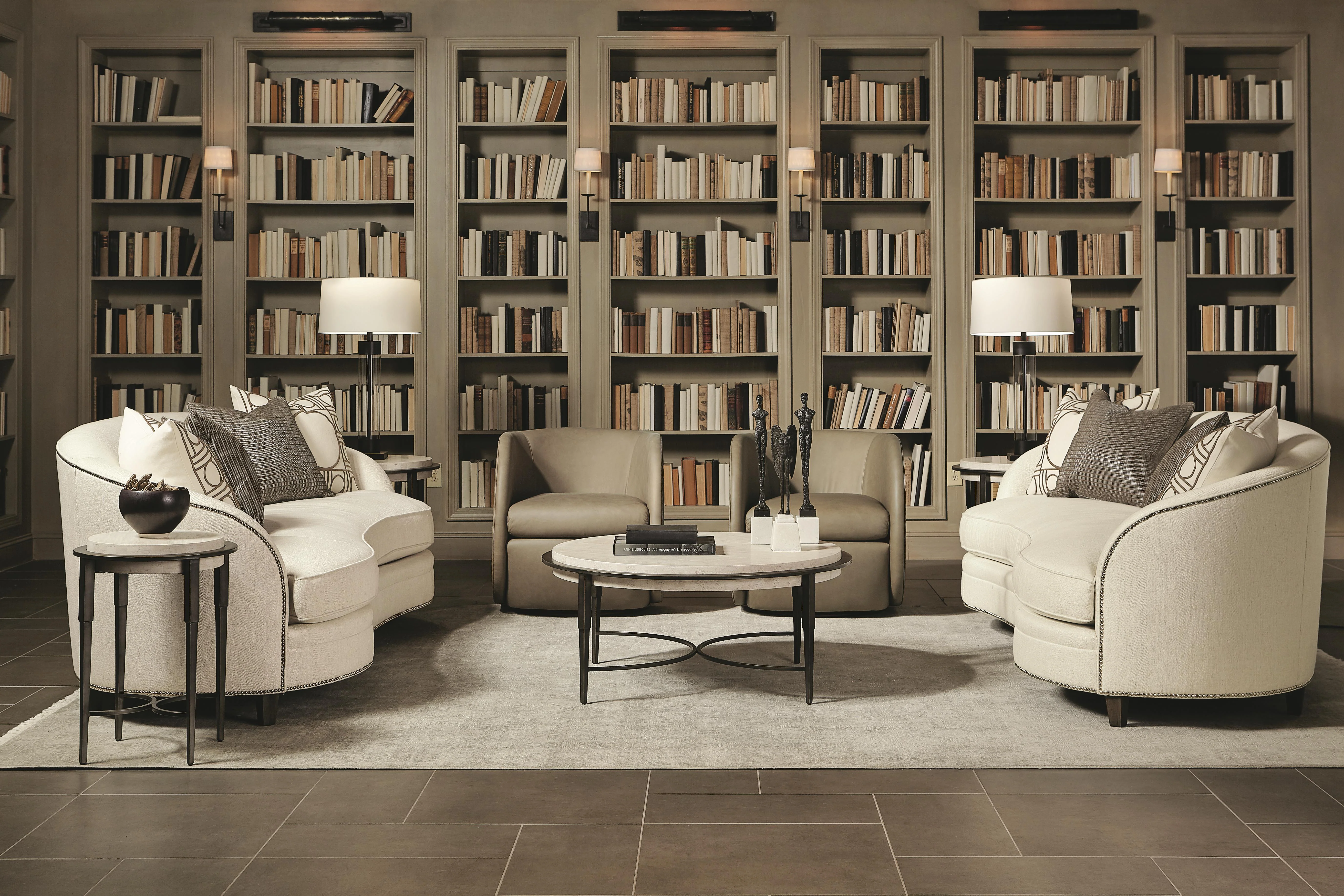 Barclay White Travertine/Antique Pewter Accent Table - Image 6