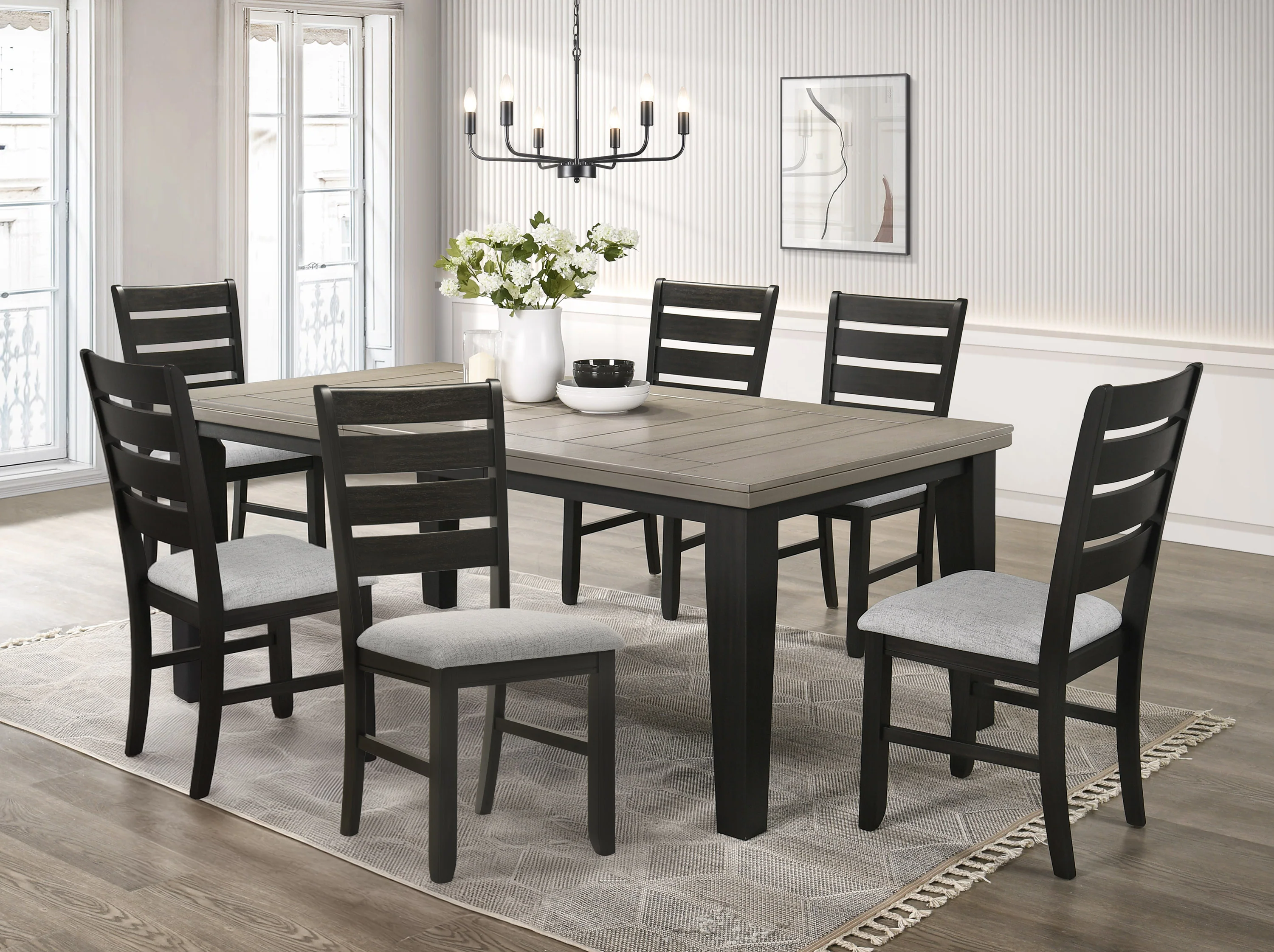 Bardstown Light Grey/Charcoal Dining Set - Image 3