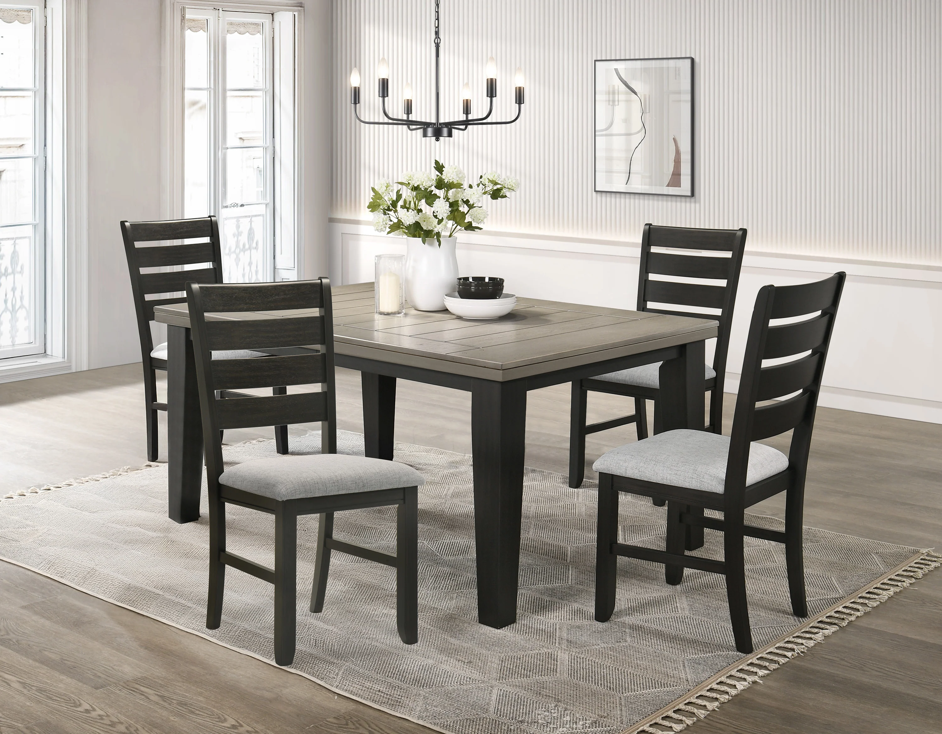 Bardstown Light Grey/Charcoal Dining Set - Image 4