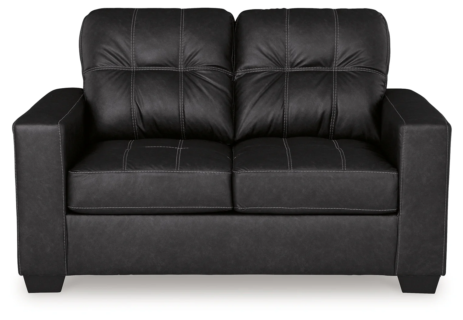 Barlin Mills Carbon Loveseat and Oversized Ottoman - Image 5