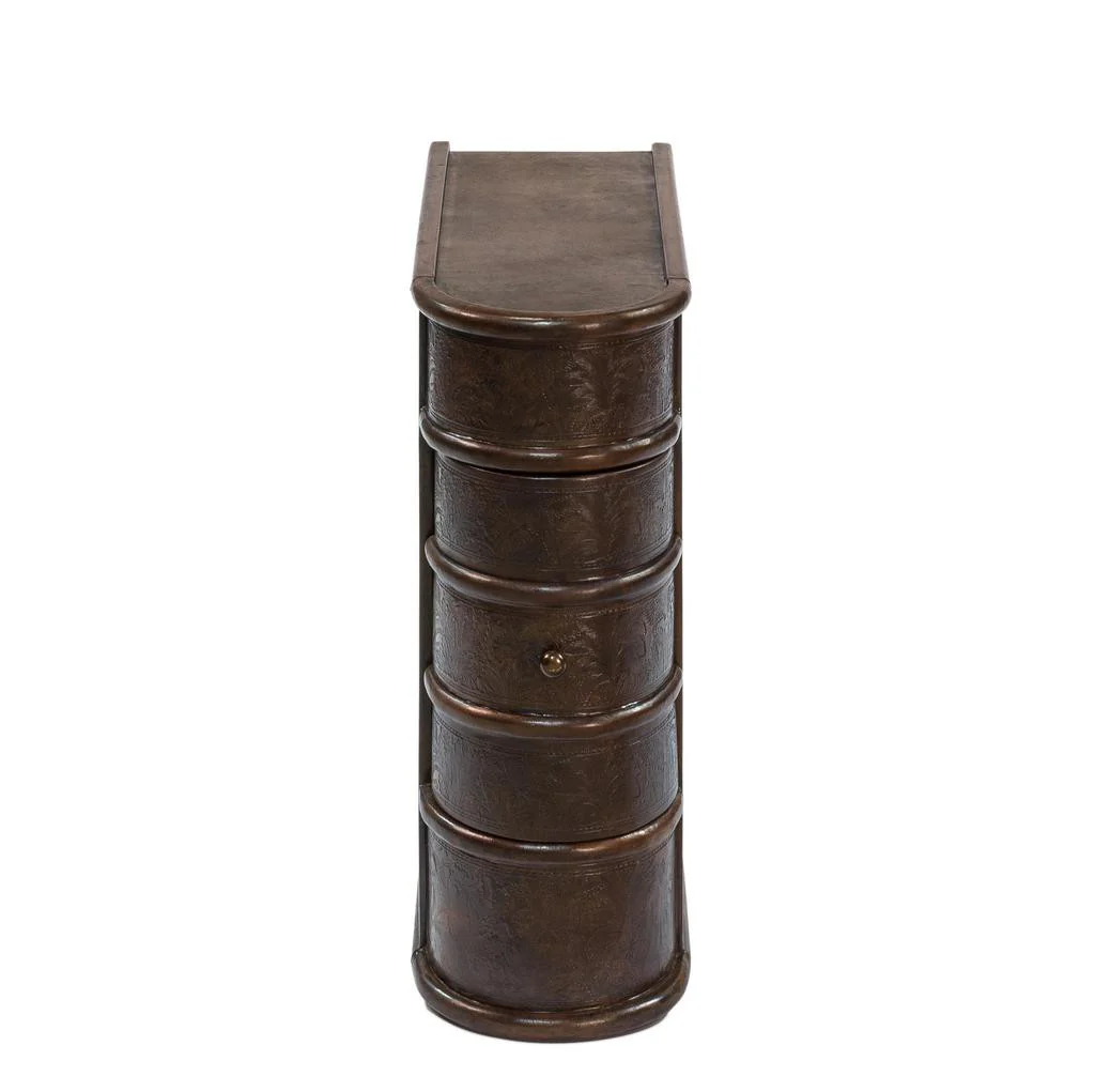 Barnes Brown Leather Book Side Table - Image 2