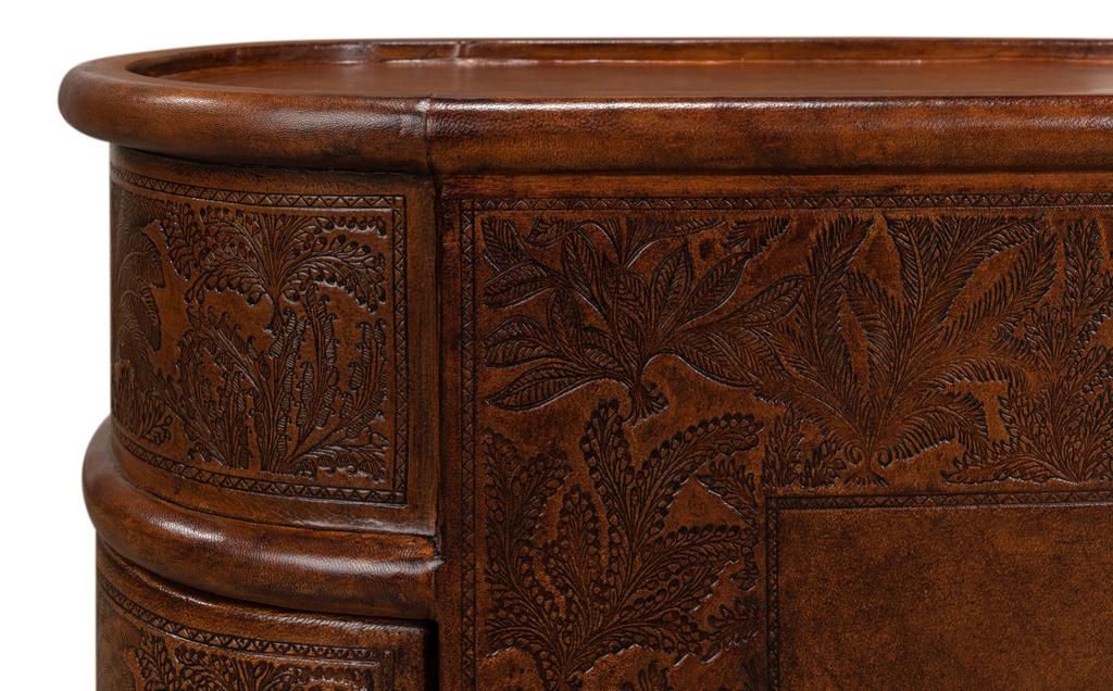 Barnes Brown Leather Book Side Table - Image 6