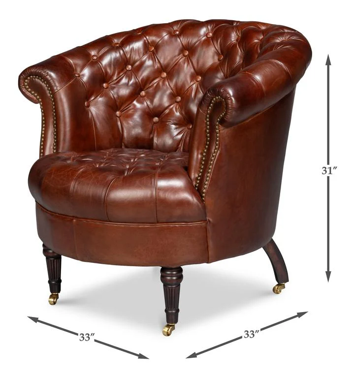 Bastian Brown Leather Armchair - Image 12