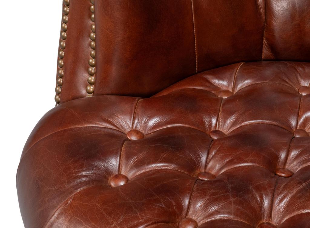 Bastian Brown Leather Armchair - Image 6