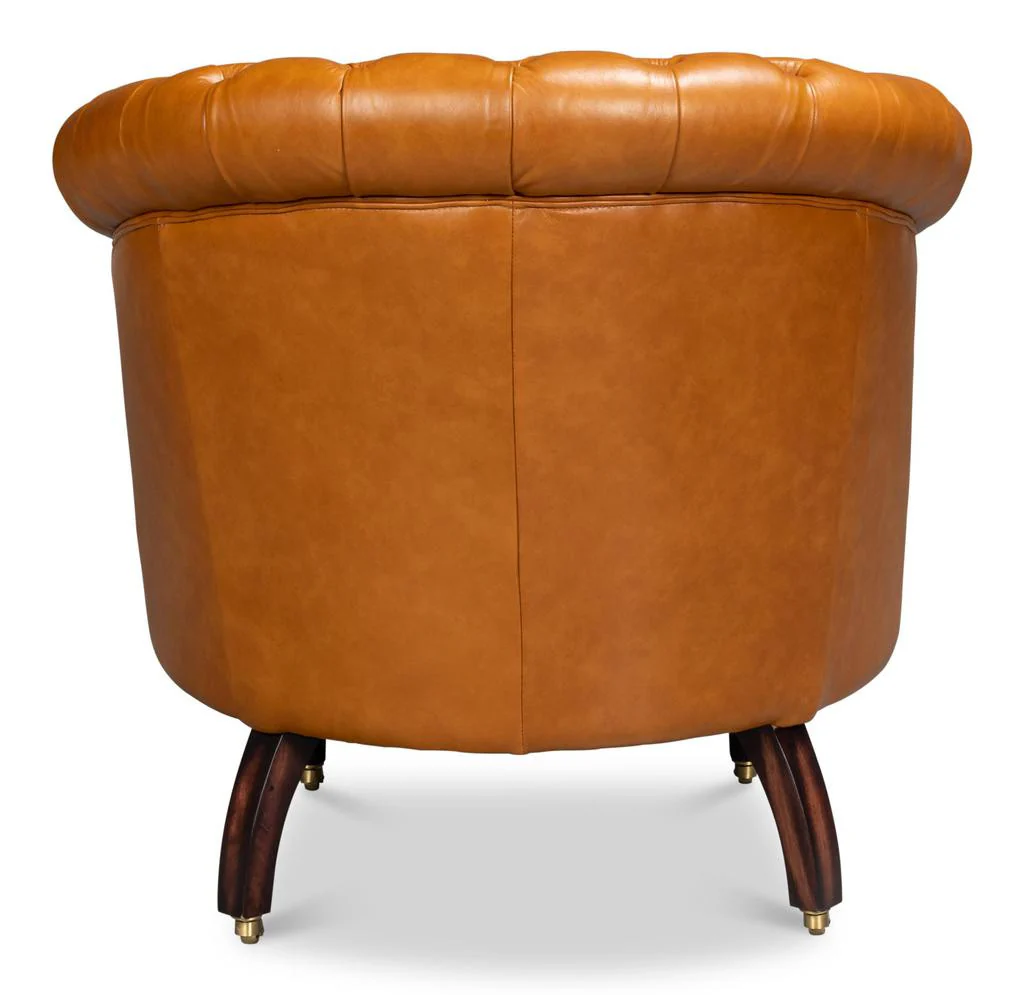 Bastian Brown Leather Armchair - Image 4