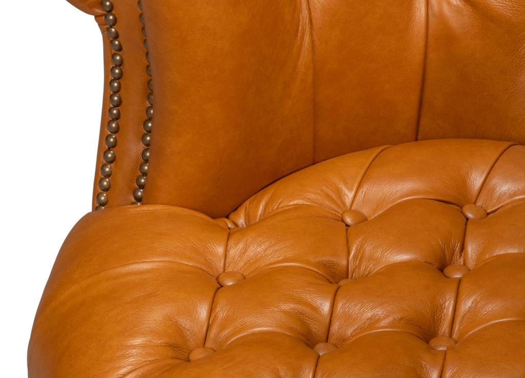 Bastian Brown Leather Armchair - Image 6