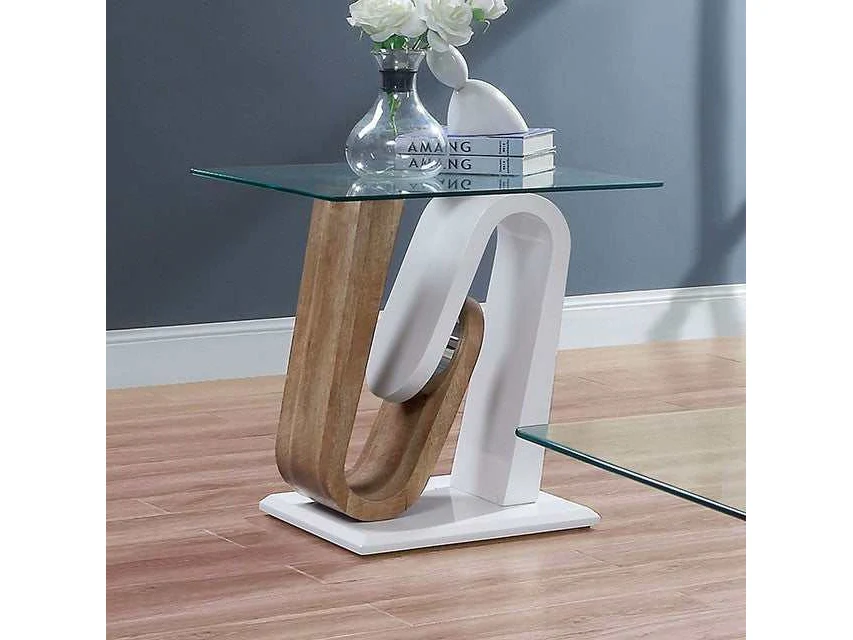 Batam White/Natural Tone End Table