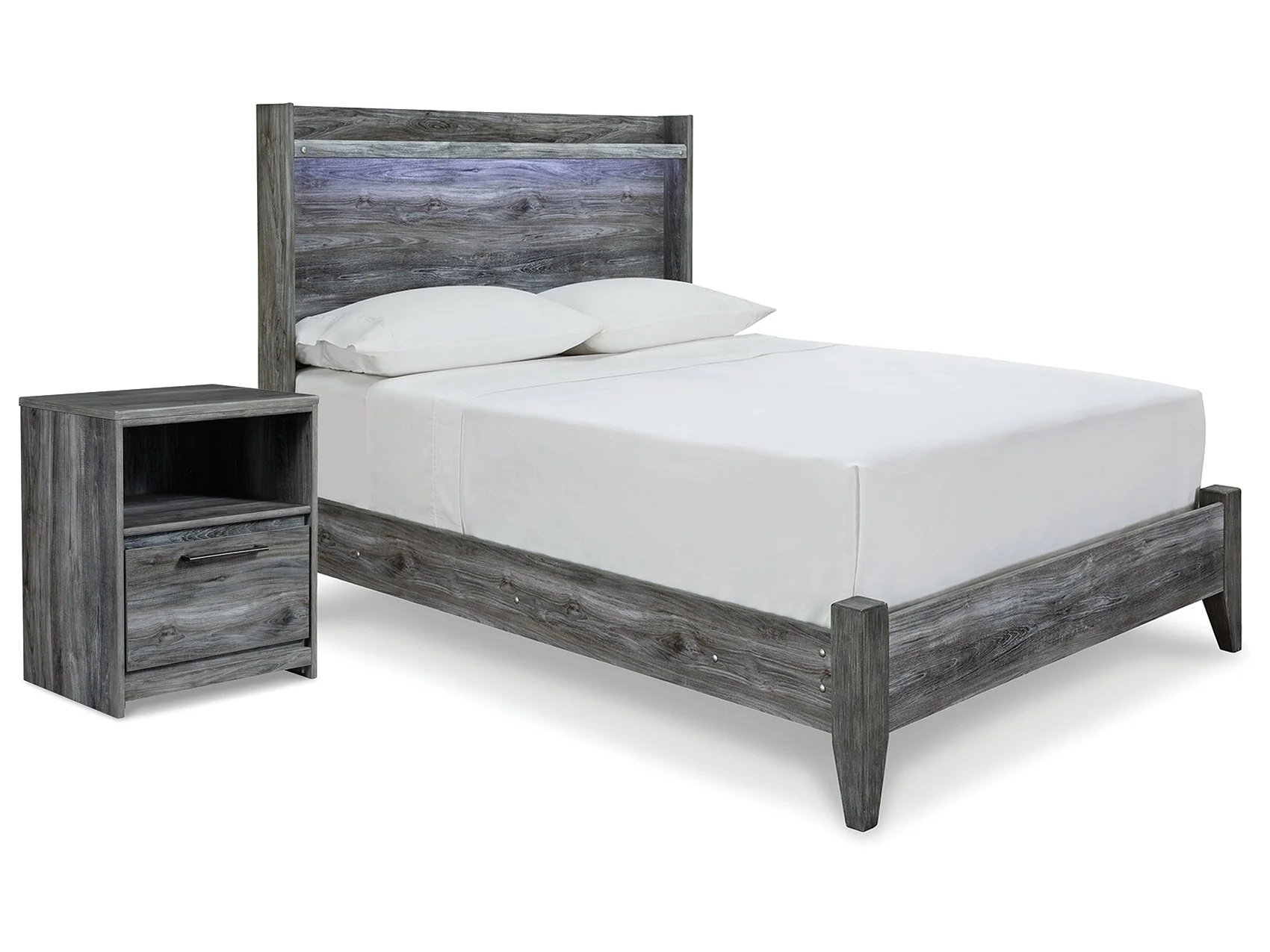 Baystorm Gray Full Panel Bed & Nightstand (Online Special Price)